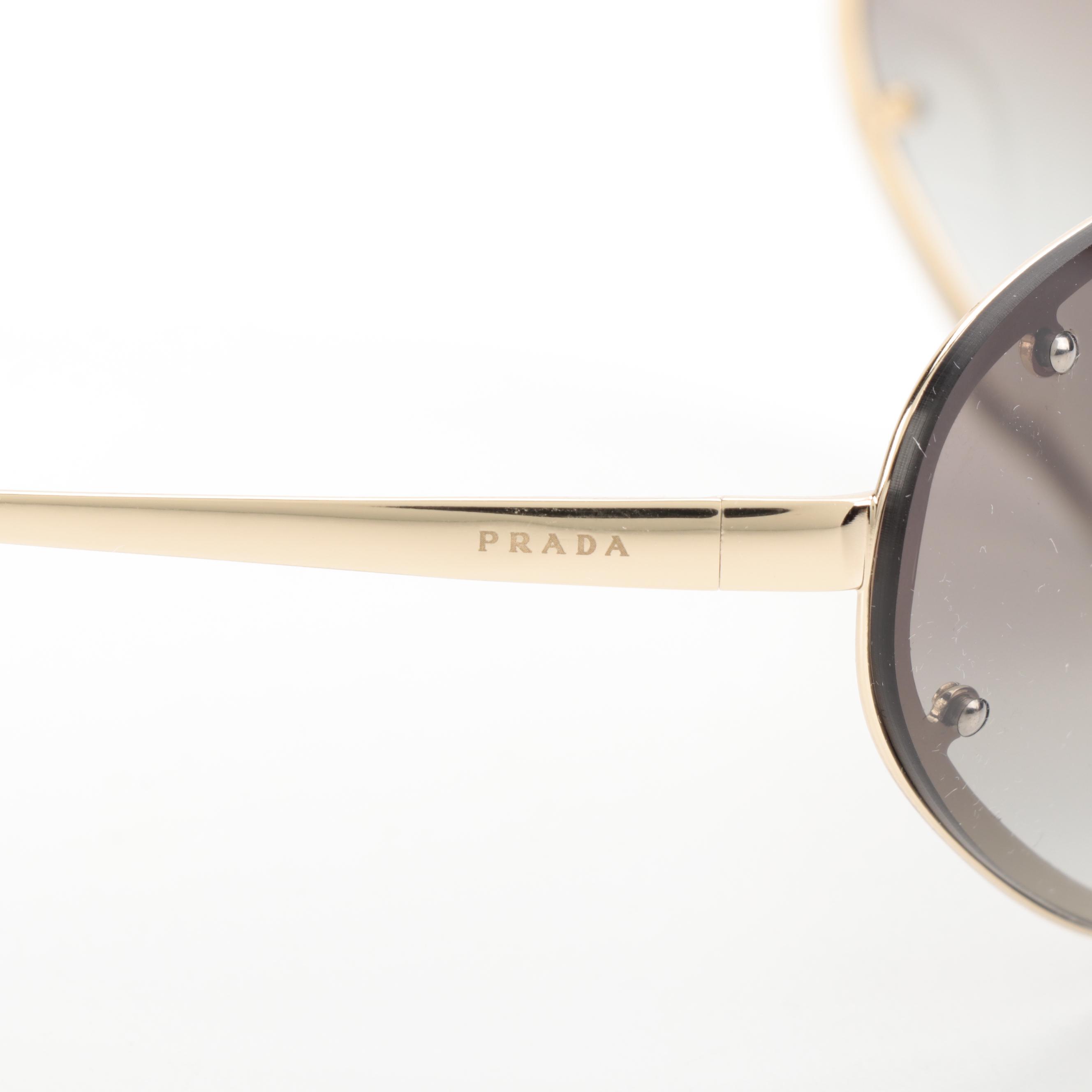 Prada SPR73V Shield Sunglasses with Case and Box