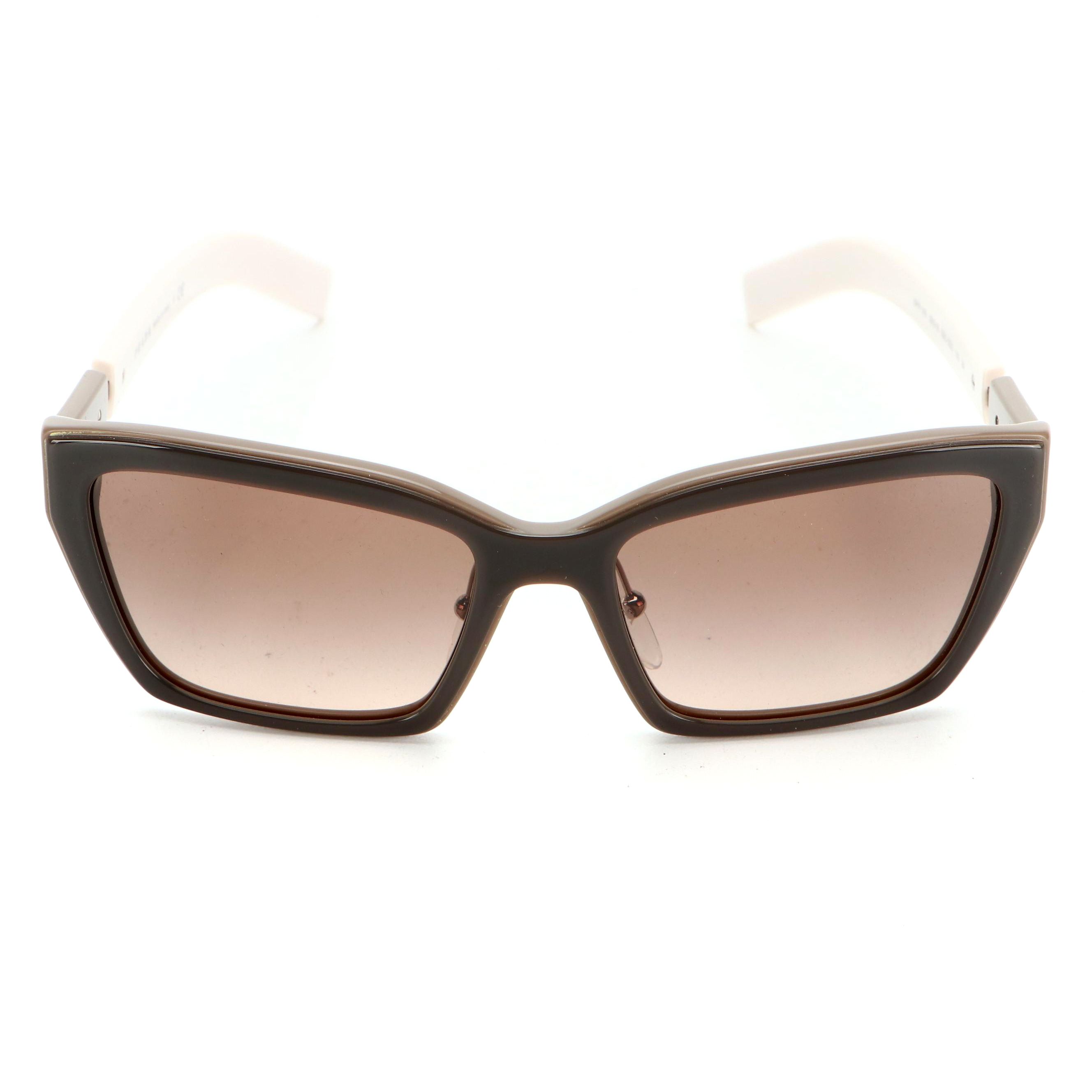 Prada SPR14X Squared Sunglasses in Taupe with Case