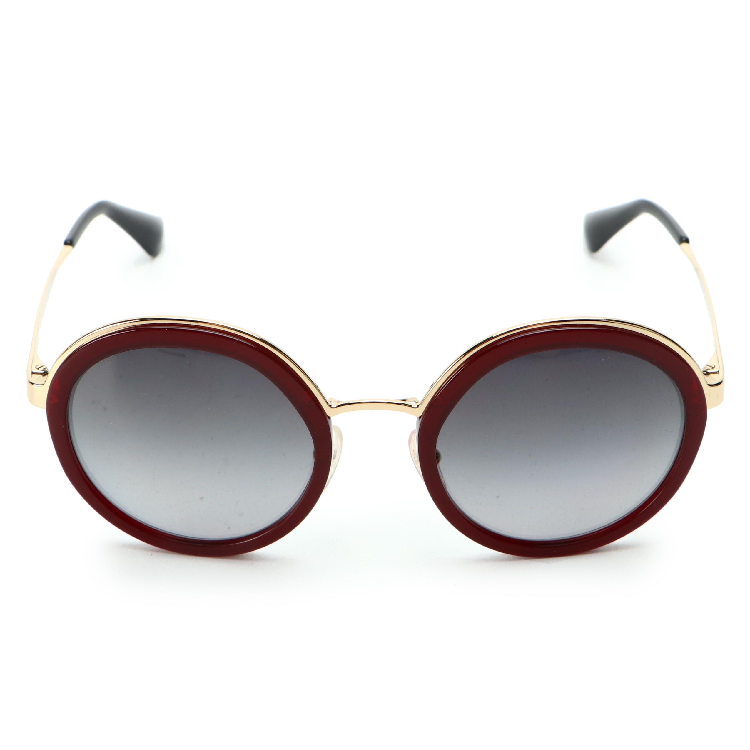 Prada SPR50T Polarized Round Sunglasses with Case and Box