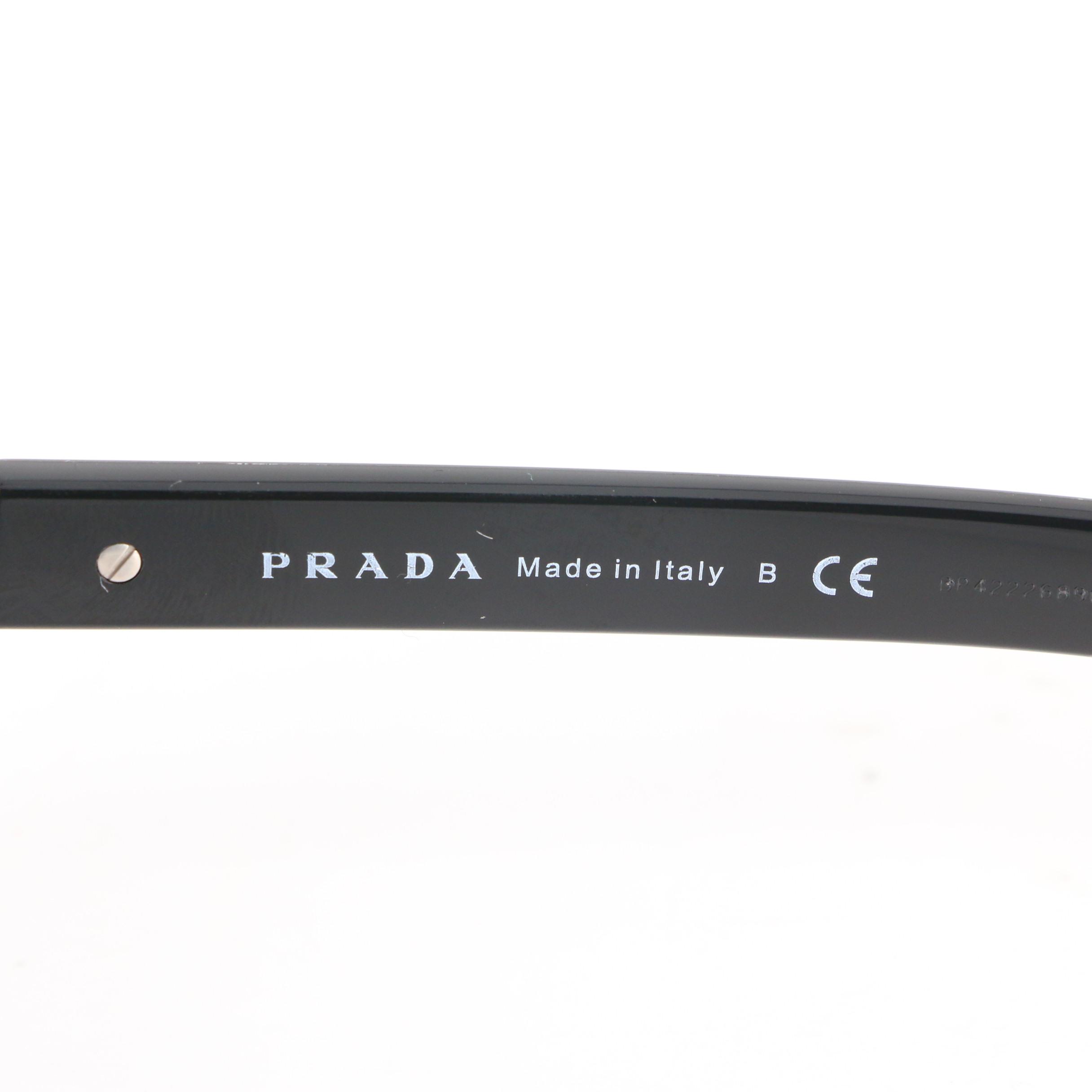 Prada SPR10X Round Sunglasses in Black with Case