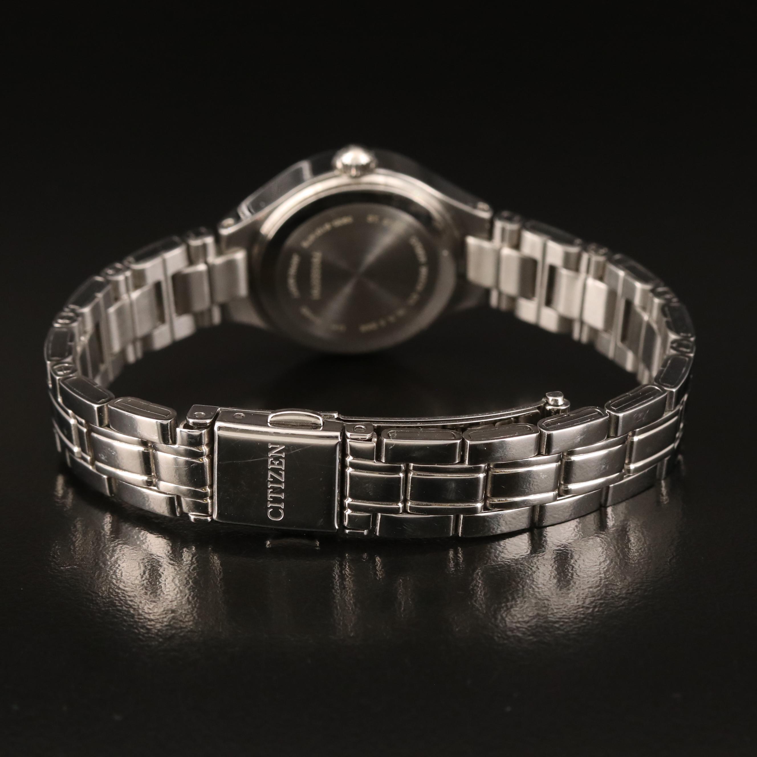 Citizen Crystal Bezel Stainless Steel Quartz Watch