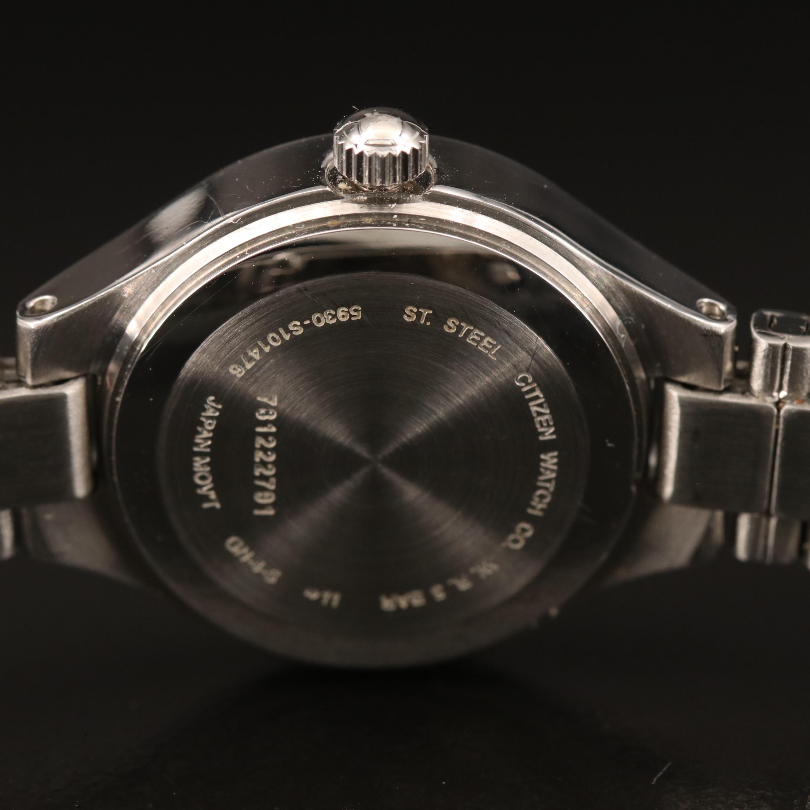 Citizen Crystal Bezel Stainless Steel Quartz Watch