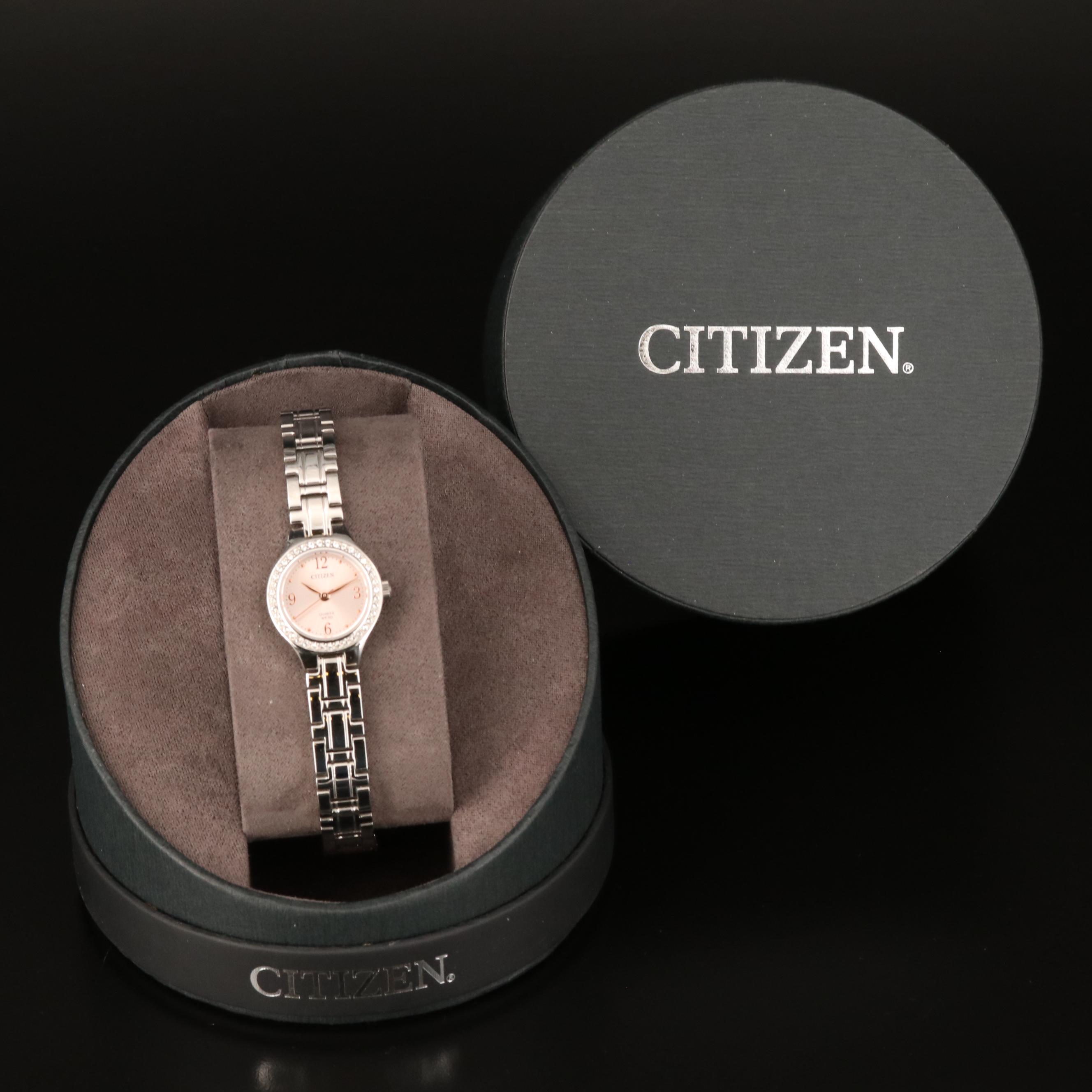 Citizen Crystal Bezel Stainless Steel Quartz Watch