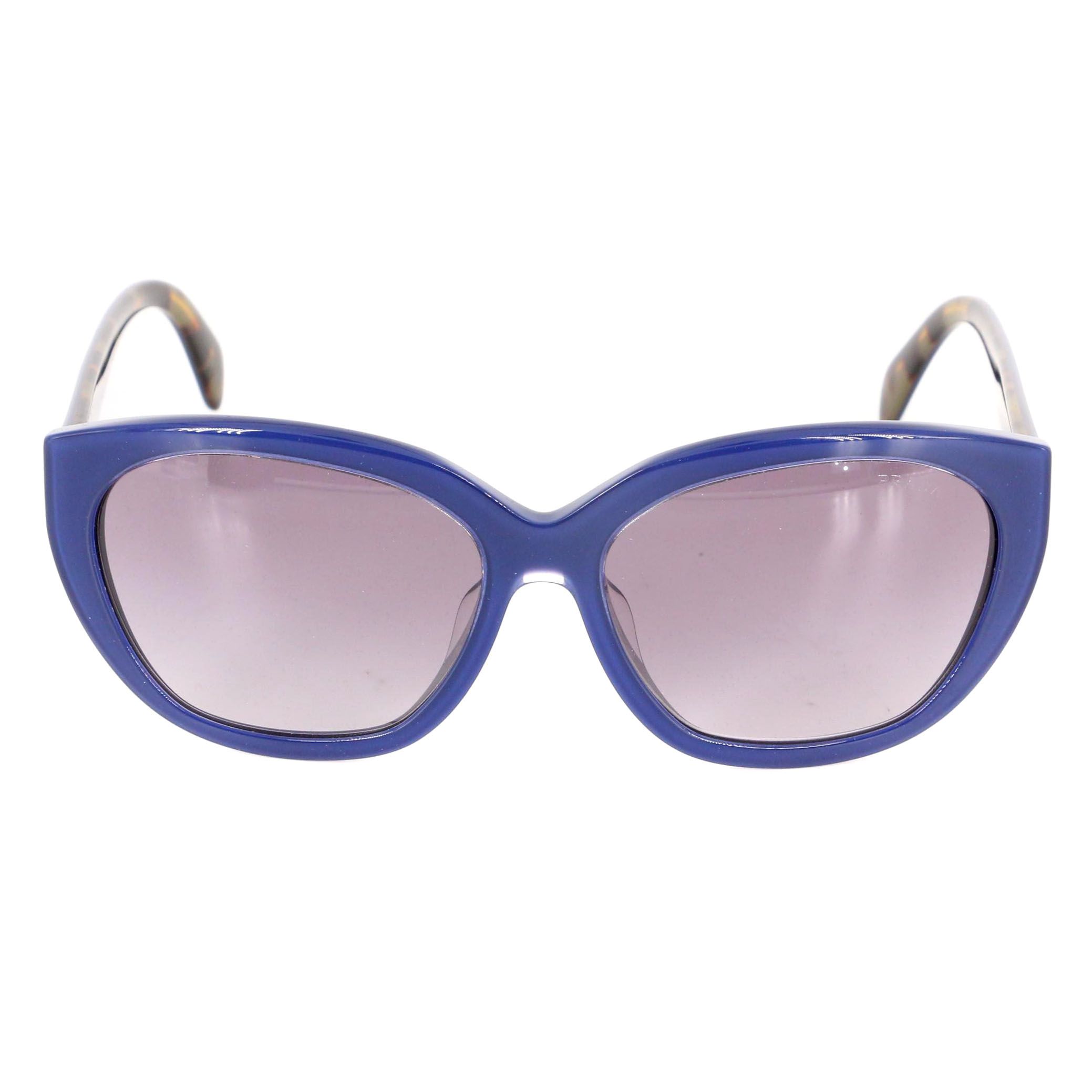 Prada SPR16X-F Blue Modified Cat Eye Sunglasses with Case and Box
