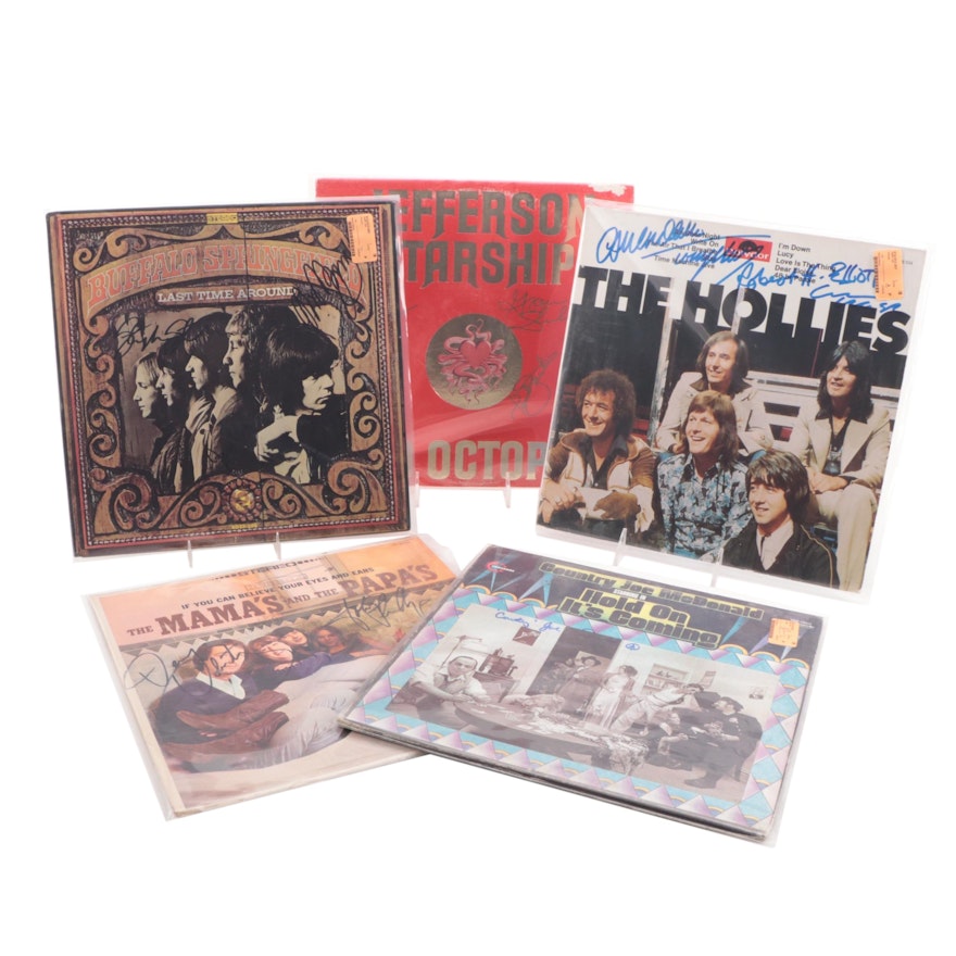 Buffalo Springfield, The Hollies, Mamas And Papas and Other Signed Records