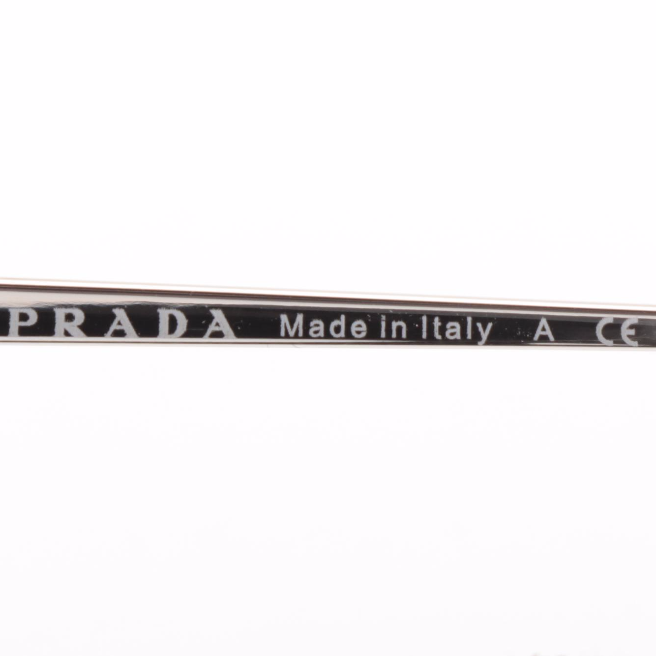 Prada SPR63U Modified Cat Eye Sunglasses in Silver Metal with Case