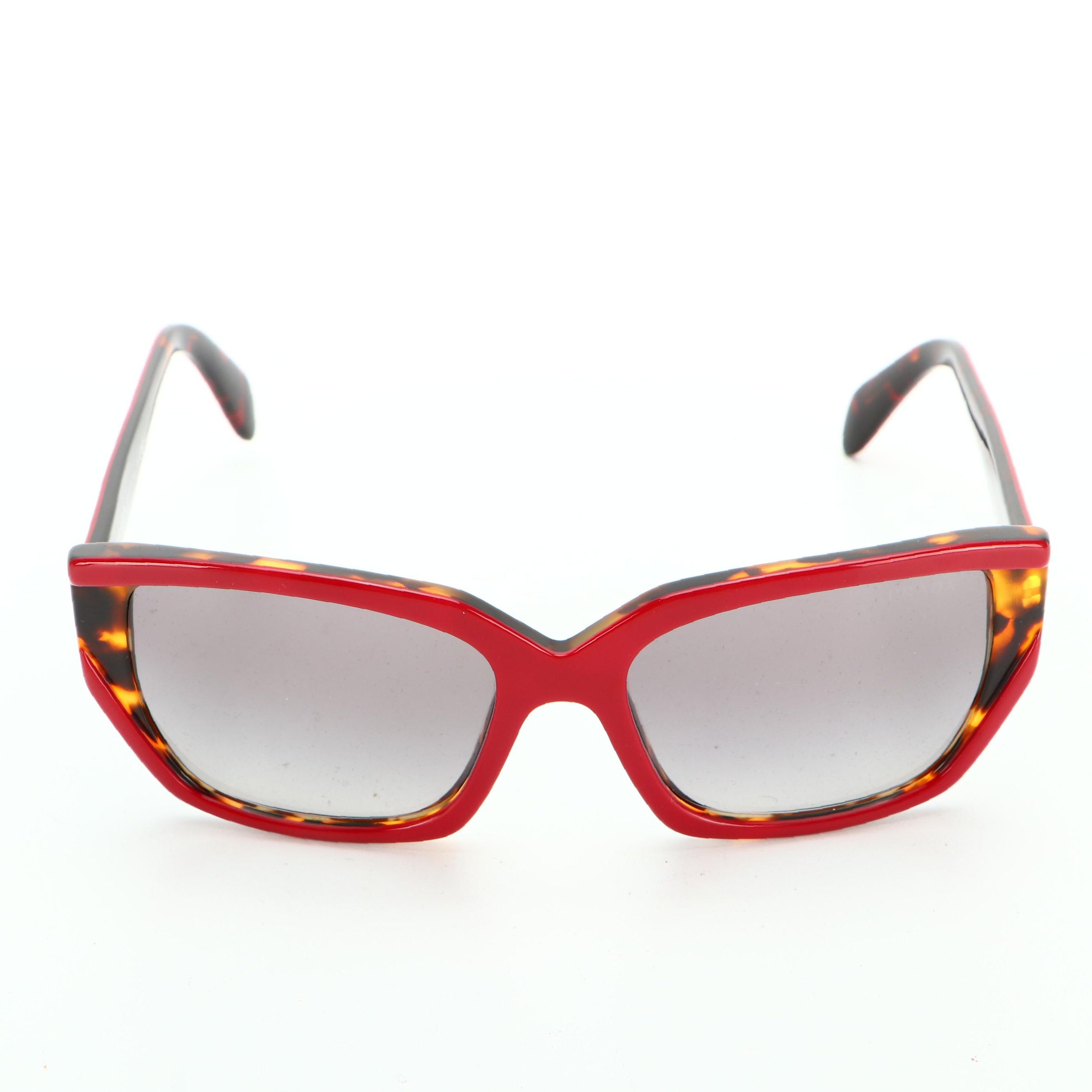 Prada SPR 15X Geometric Sunglasses with Case