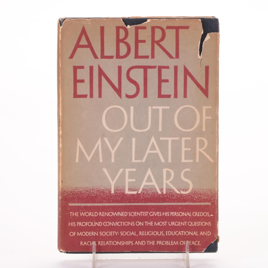 First Edition "Out of My Later Years" by Albert Einstein, 1950