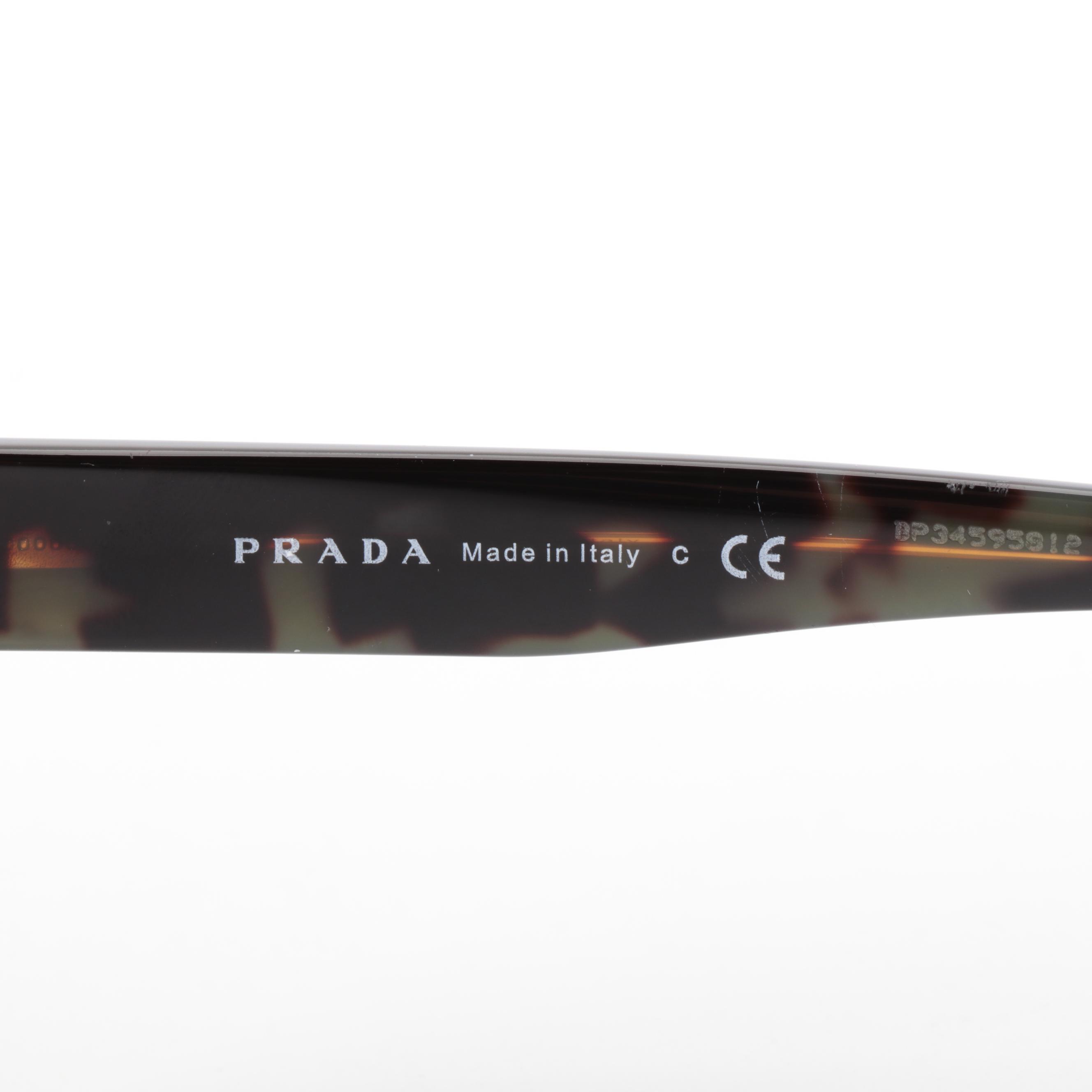Prada SRP16X-F Round Sunglasses in Blue with Case