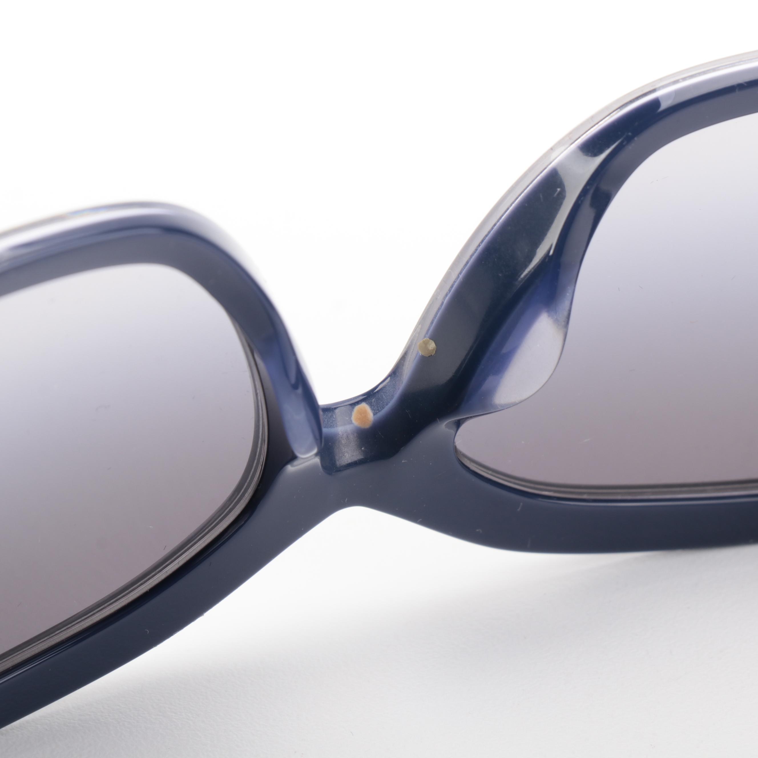 Prada SRP16X-F Round Sunglasses in Blue with Case