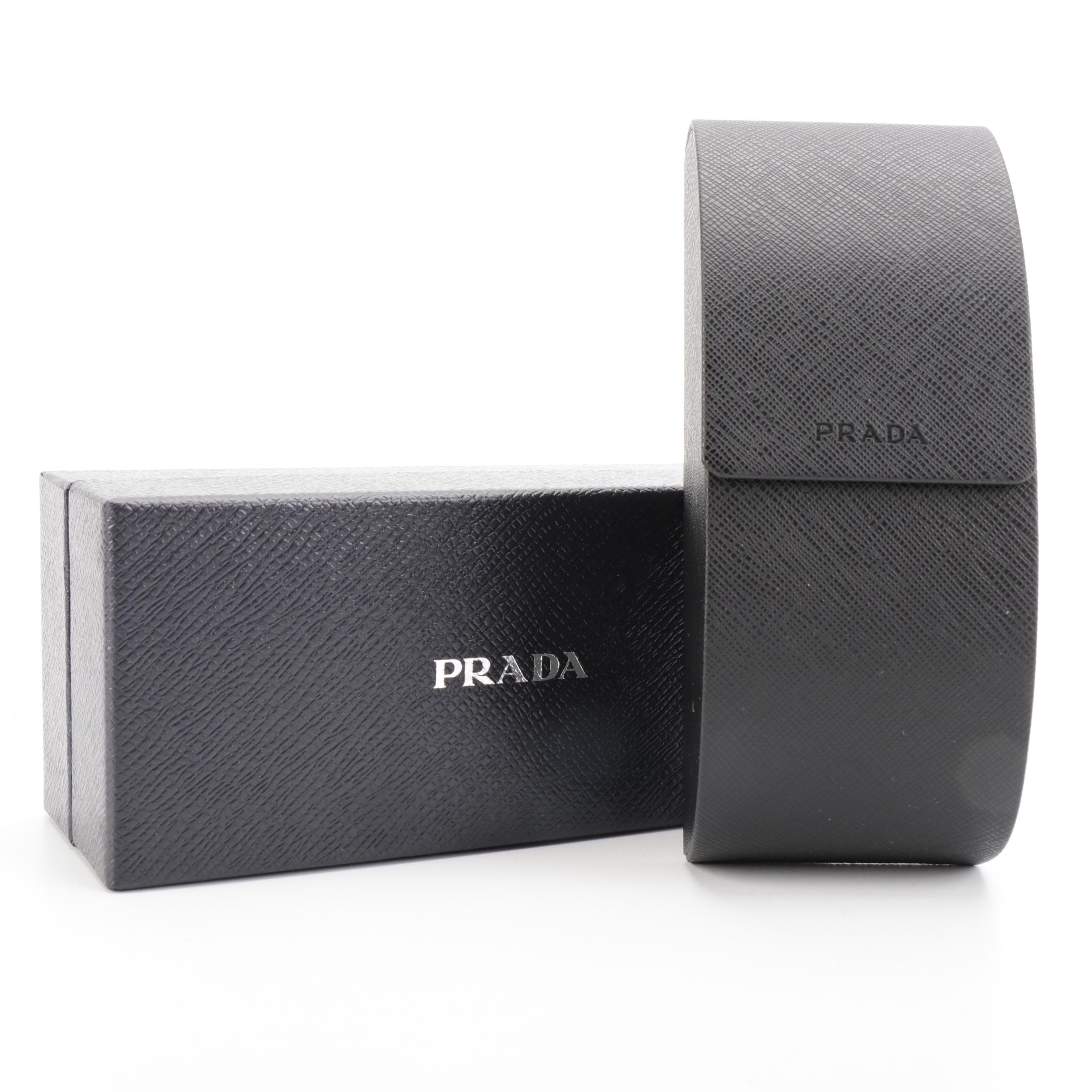 Prada SRP16X-F Round Sunglasses in Blue with Case