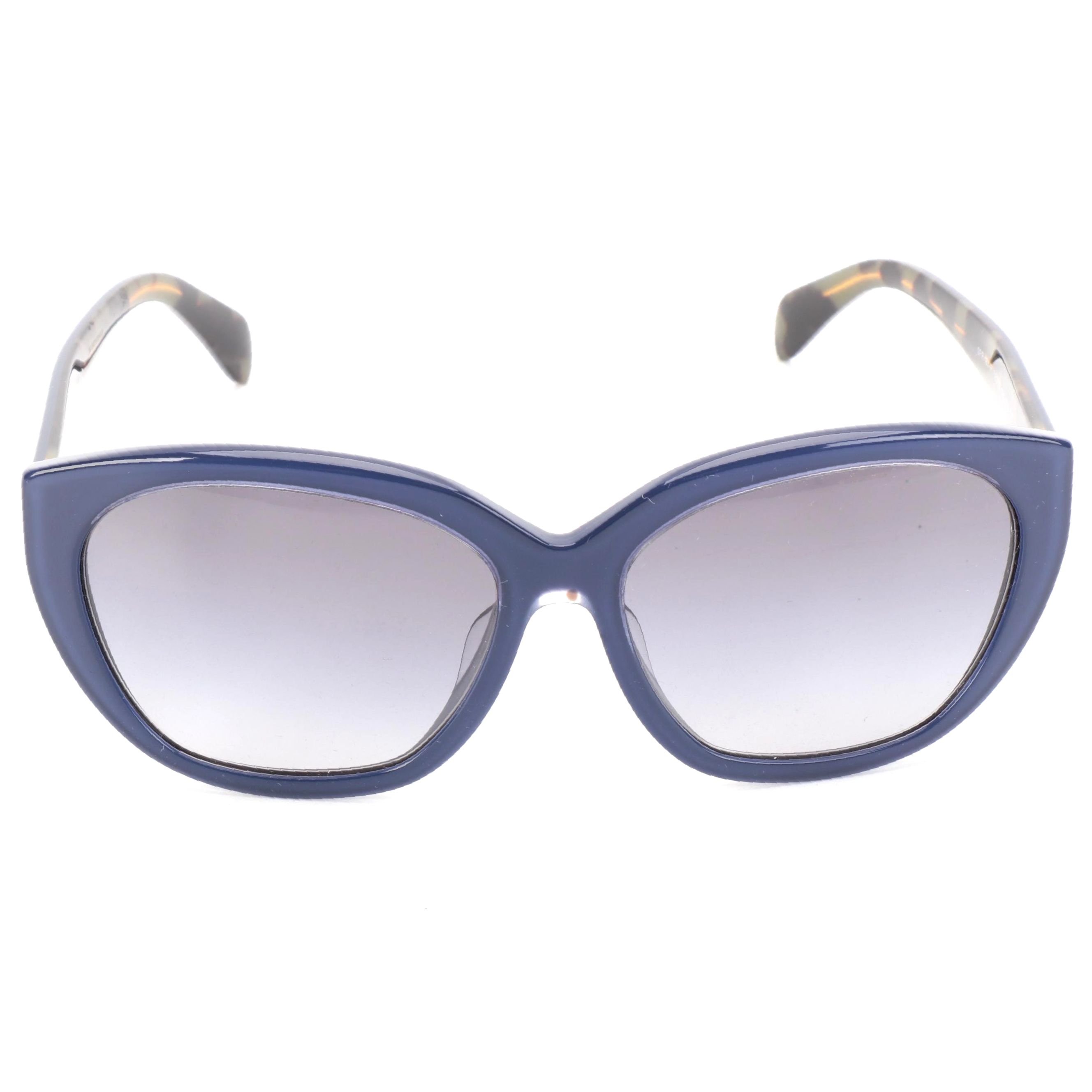 Prada SRP16X-F Round Sunglasses in Blue with Case