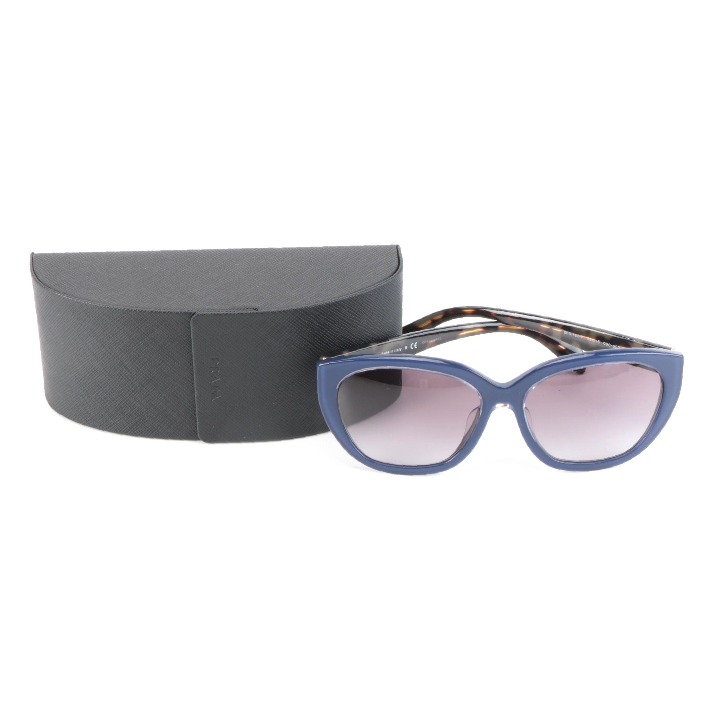Prada SPR 16X-F Modified Cat Eye Sunglasses with Case and Box