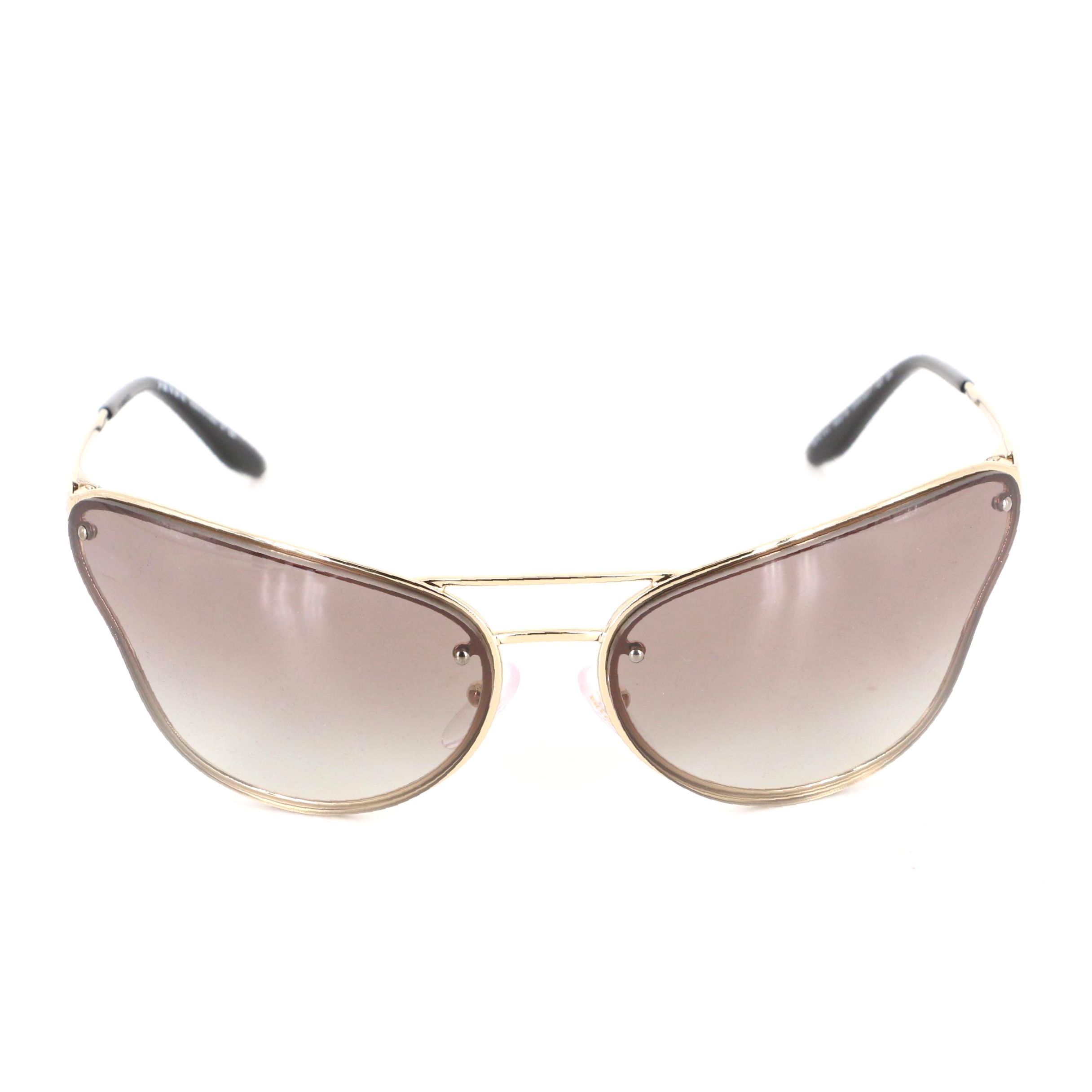 Prada SPR74V Modified Cat Eye Shield Sunglasses with Case