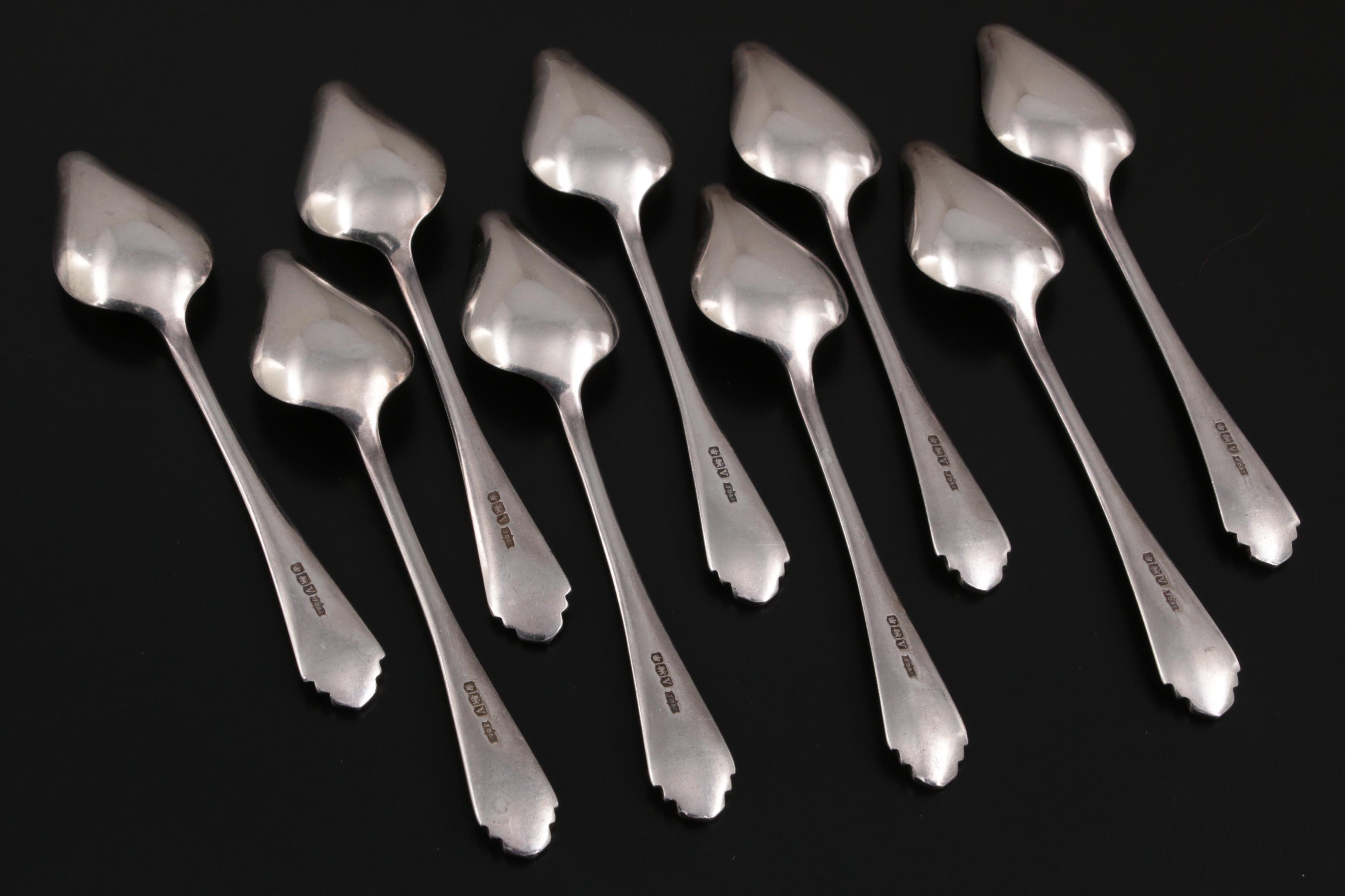 James Dixon & Sons of Sheffield Sterling Silver Grapefruit Spoons, 1938