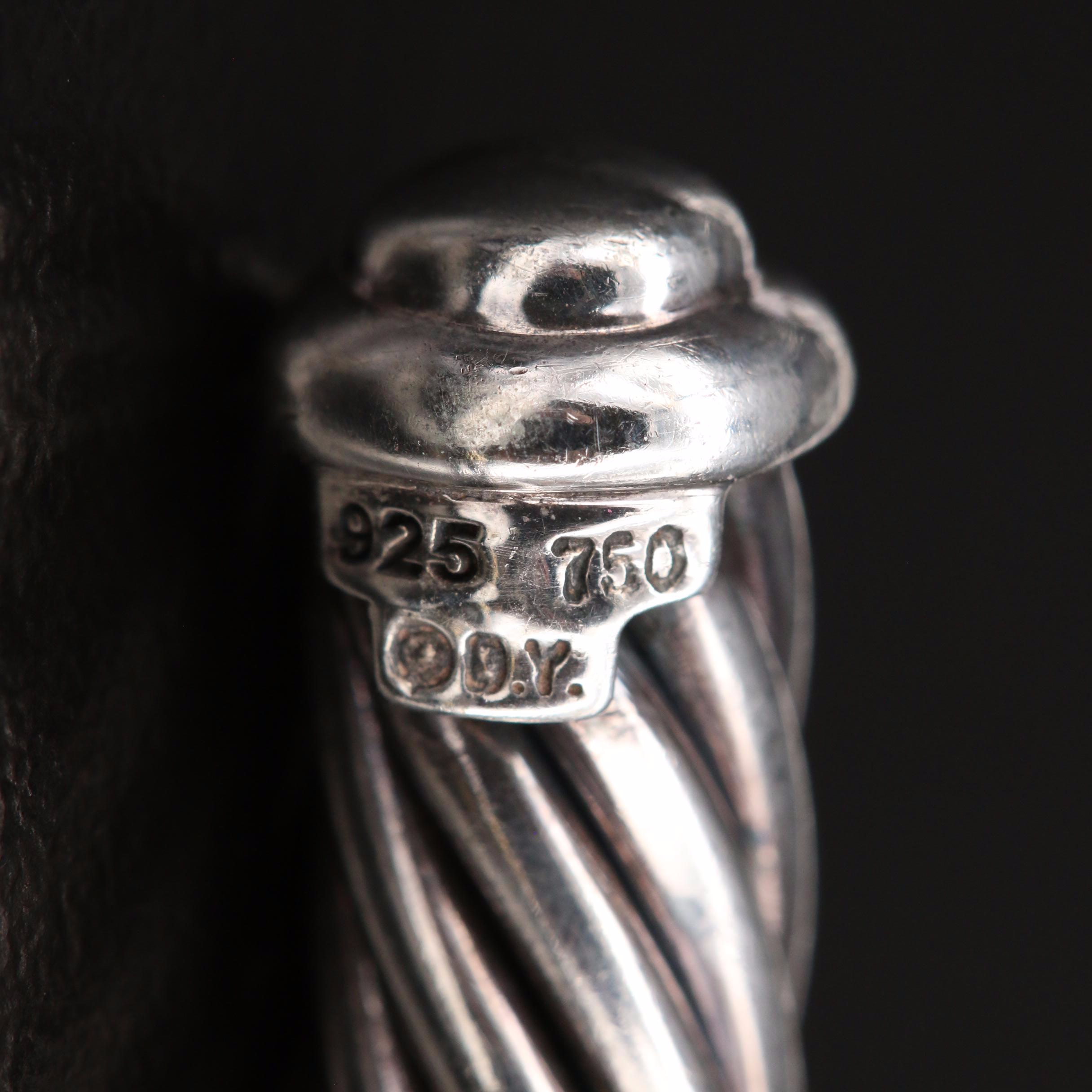 David Yurman Sterling Diamond Cable Cuff with 18K Accent