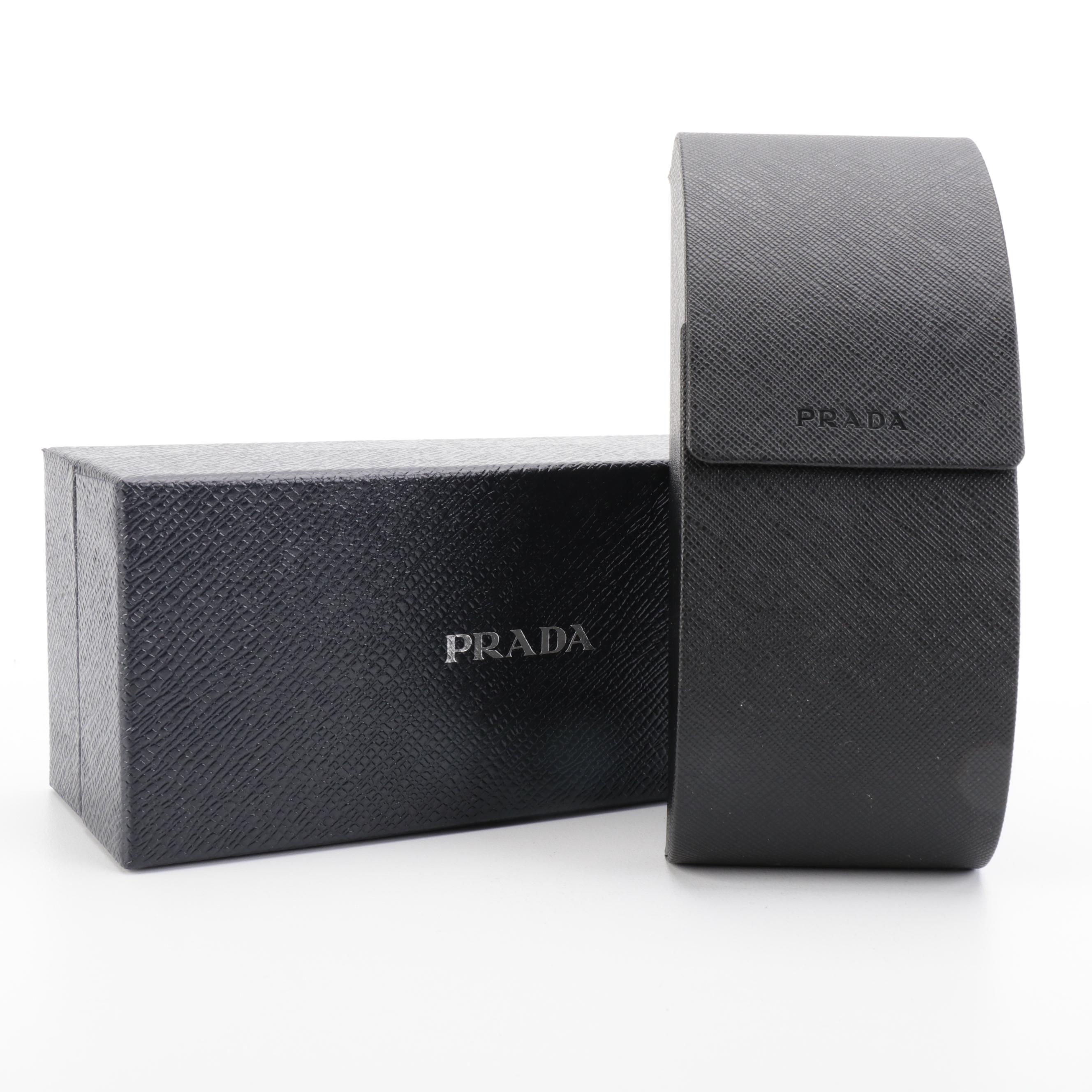 Prada SPR15X Rectangle Sunglasses in Red and Tortoise with Case