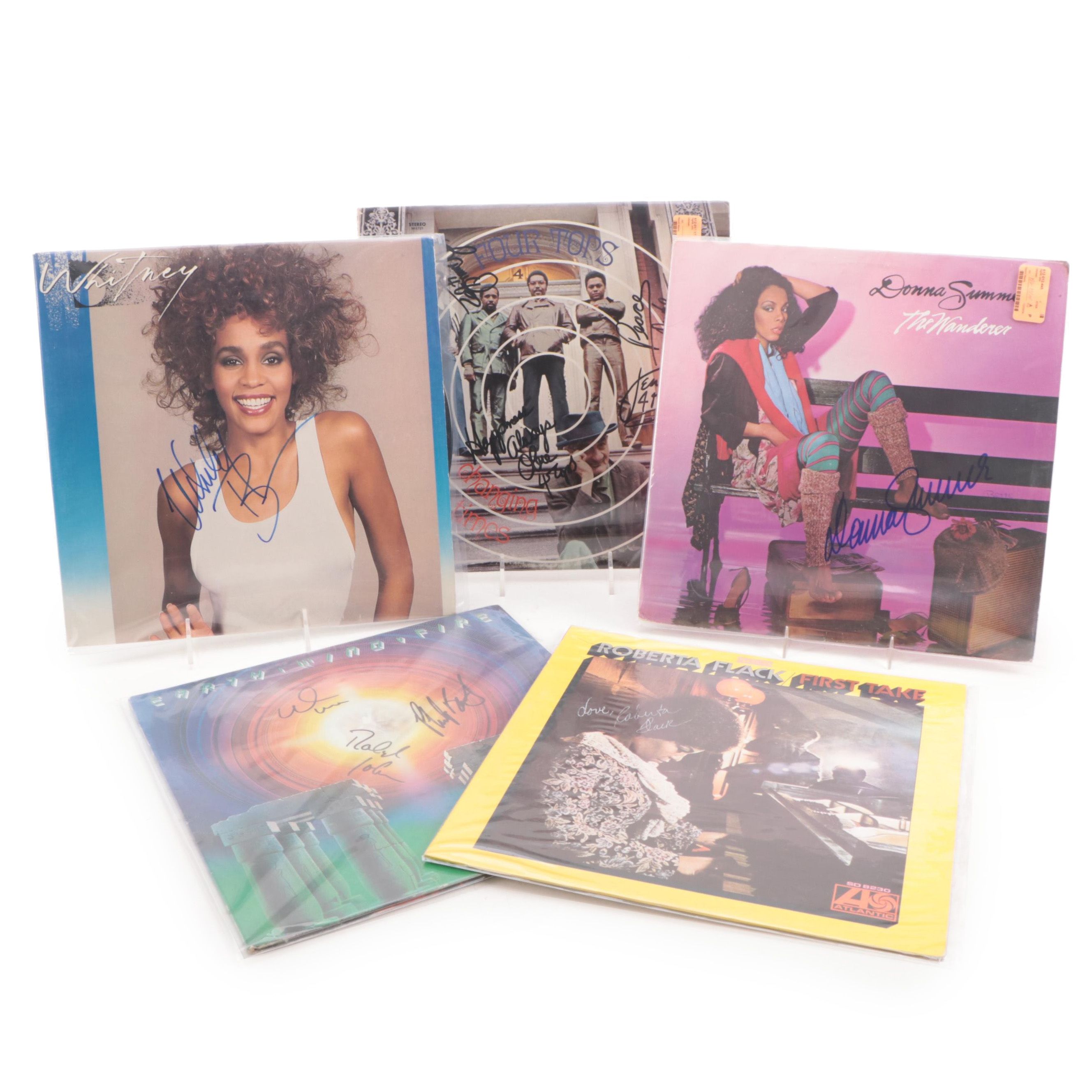 Whitney Houston, Donna Summer, The Four Tops and Other Signed Records