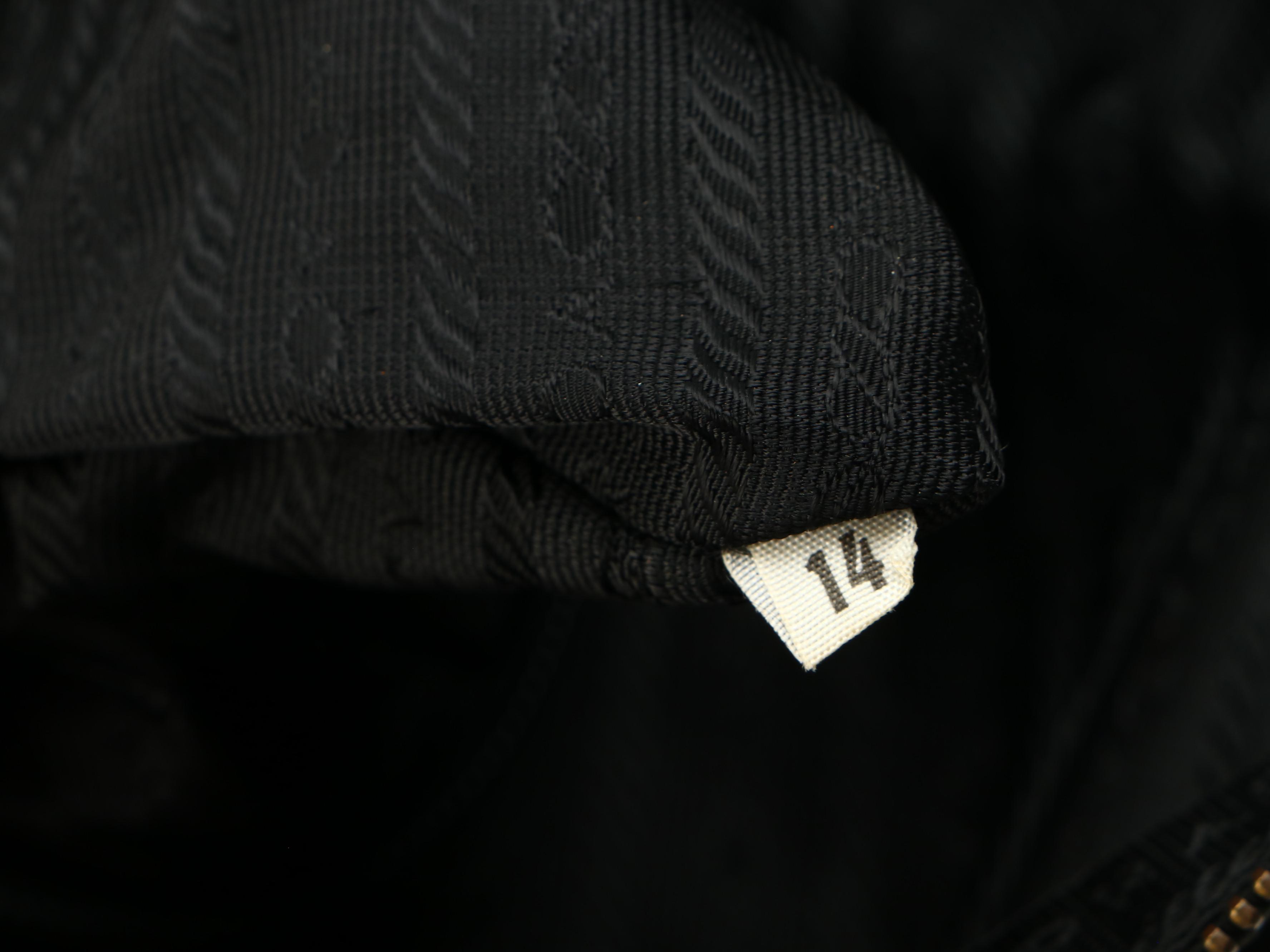 Prada Black Quilted Tessuto Nylon Shoulder Bag with Leather and Chain Strap