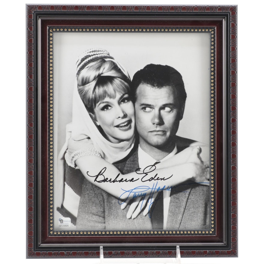 Larry Hagman and Barbara Eden Signed "I Dream of Jeannie" TV Show Print, COA