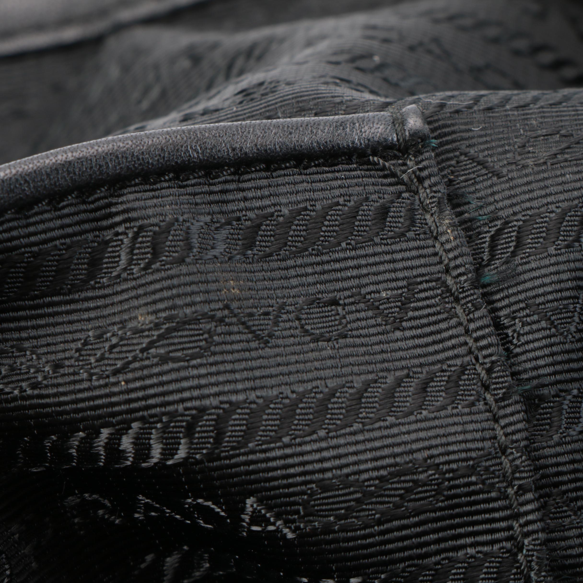 Prada Shoulder Tote Bag in Black Nylon Tessuto and Leather