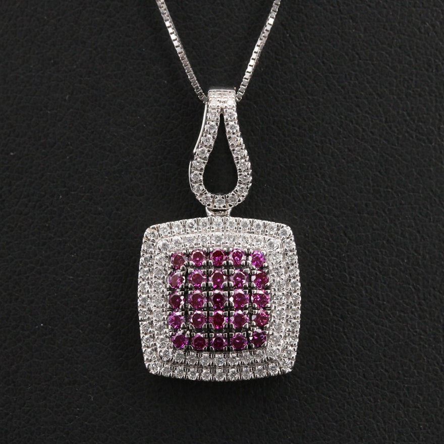 14K 0.87 CTW Diamond Pendant Necklace