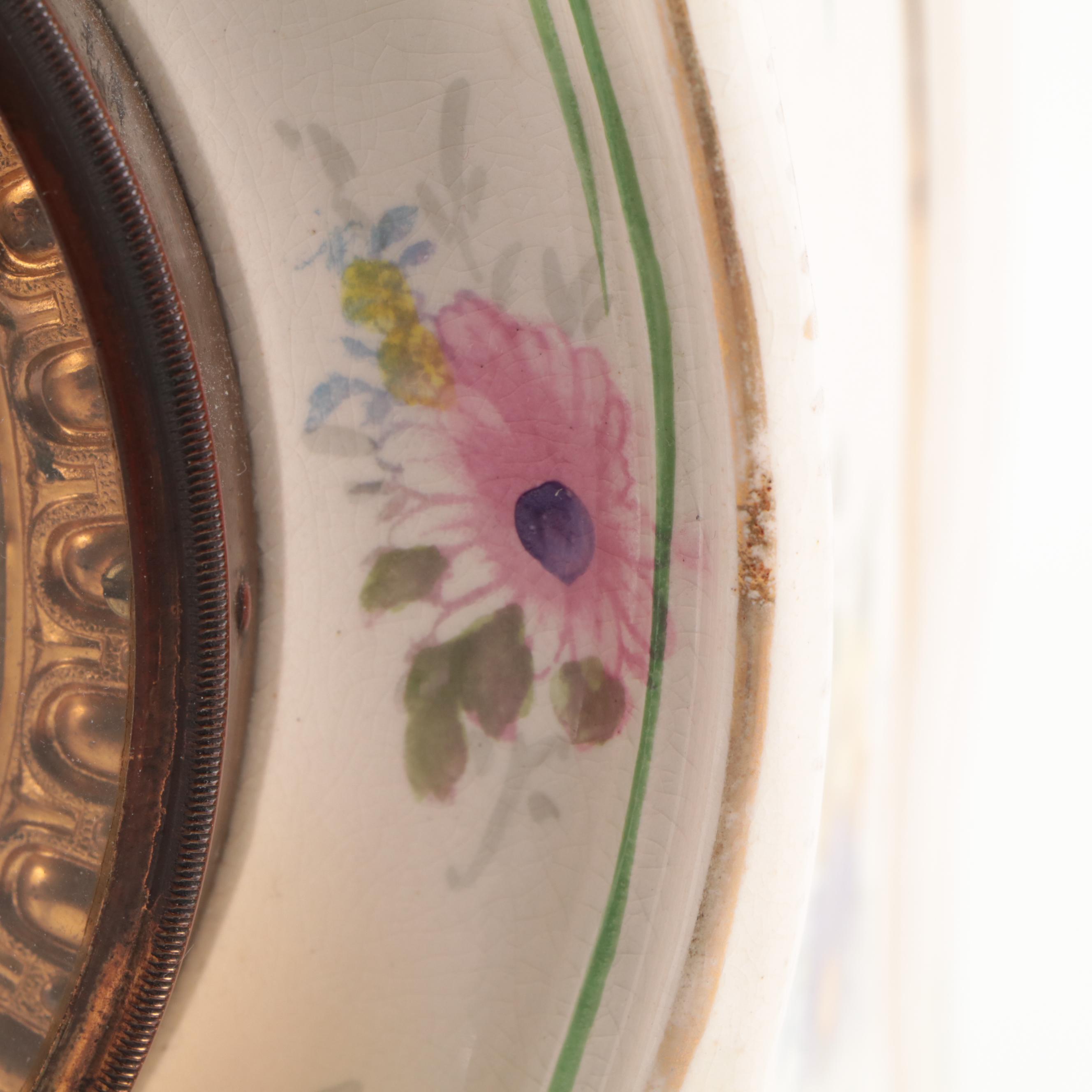 Ansonia Clock Co. "La Tour" Floral Royal Bonn Porcelain Case Mantle Clock, 1882