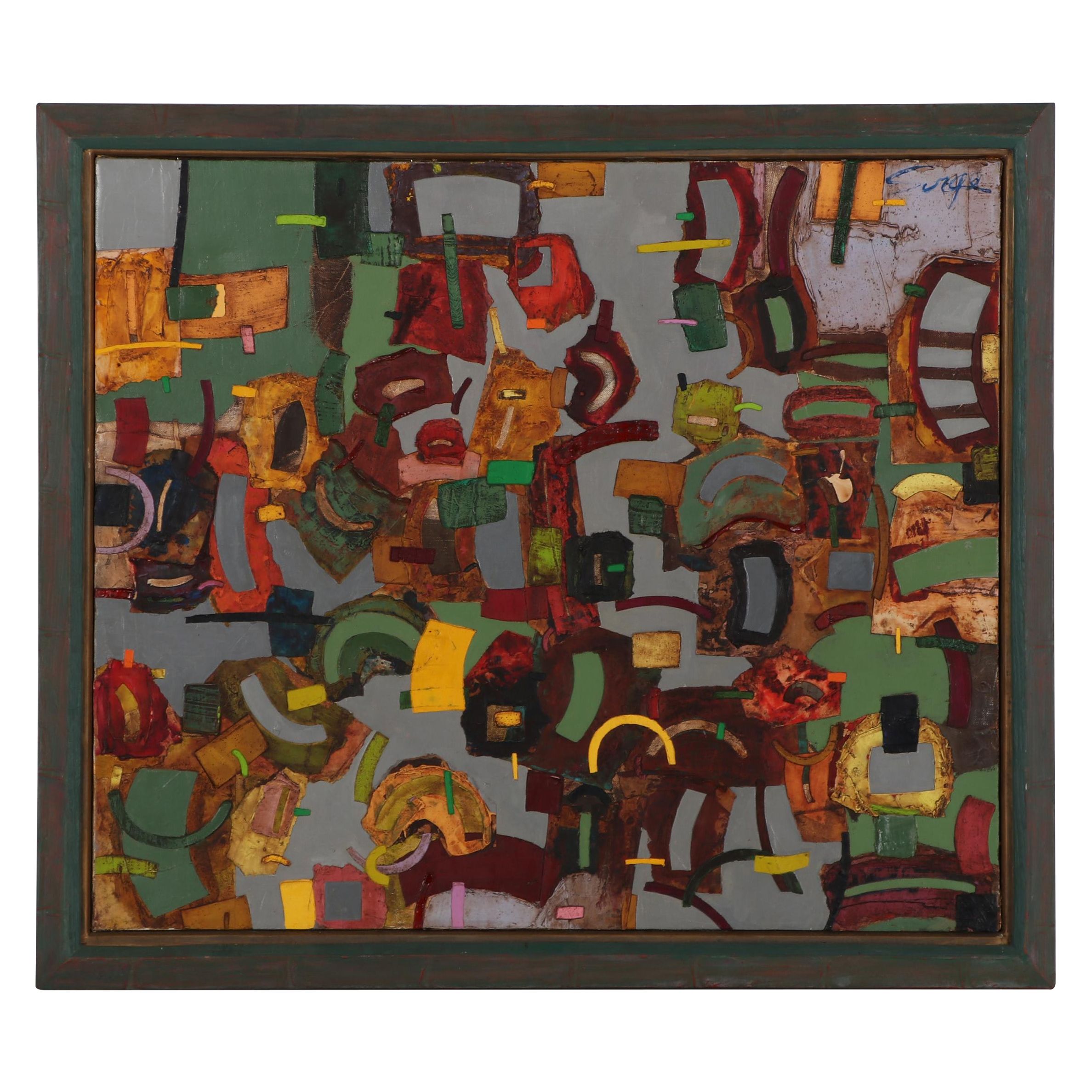 Walter Sorge Abstract Oil Painting "Transformation," 1987