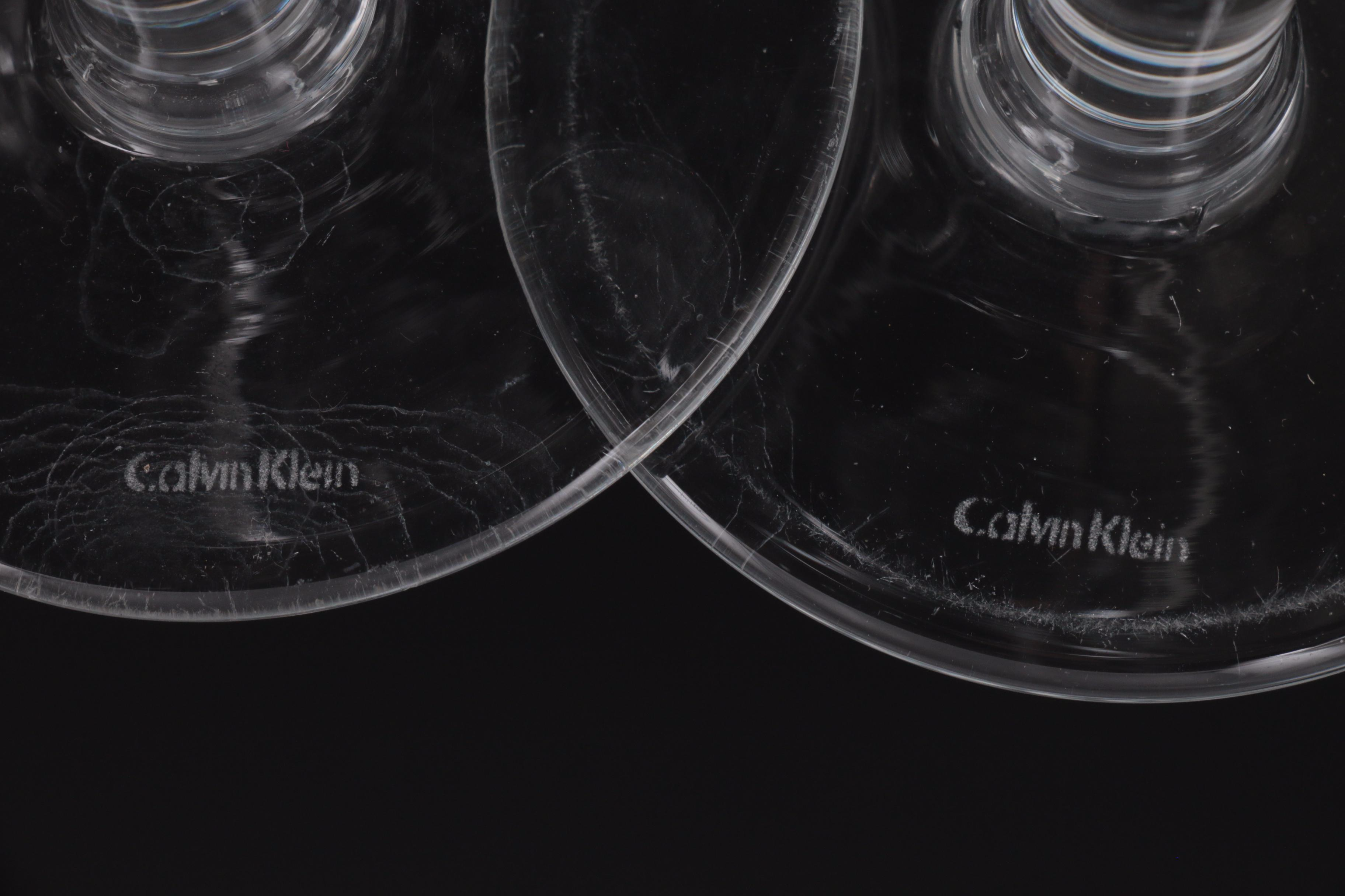 Calvin Klein "Bergen" Crystal Wine Glasses