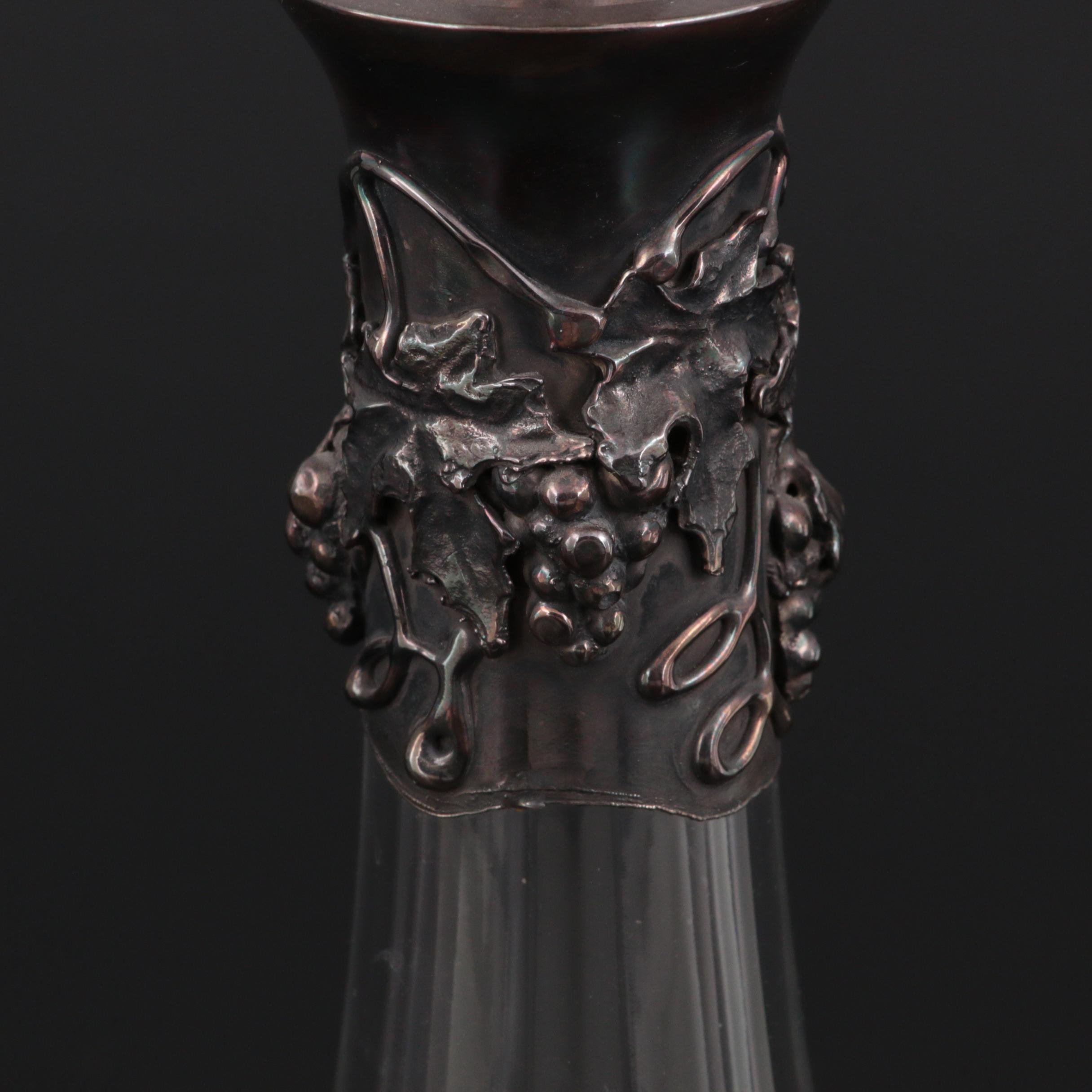 Nachtmann Crystal Wine Decanter with Sterling Silver Neck, Late 20th Century