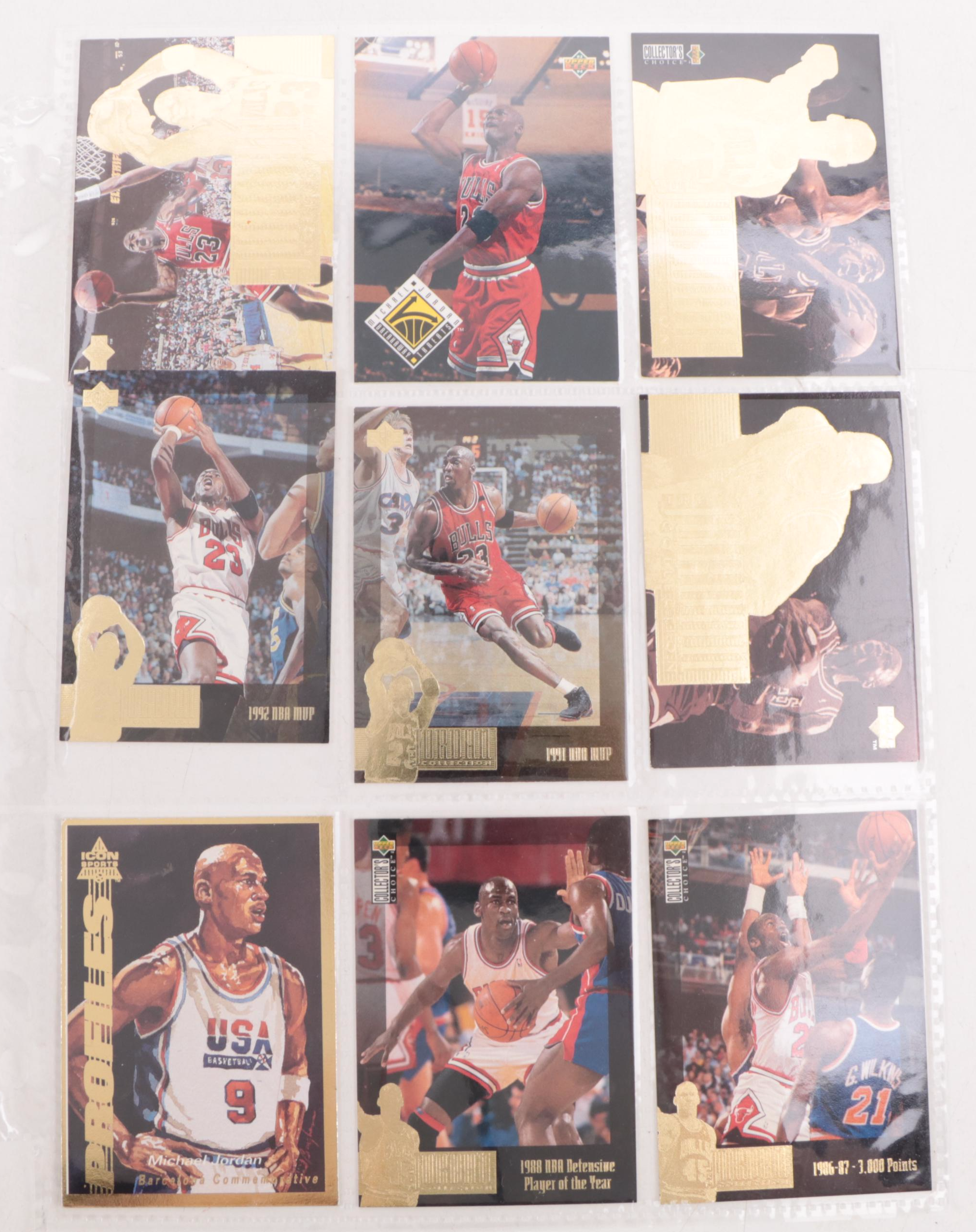 1960s–2000s Basketball Cards Featuring Michael Jordan and LeBron James