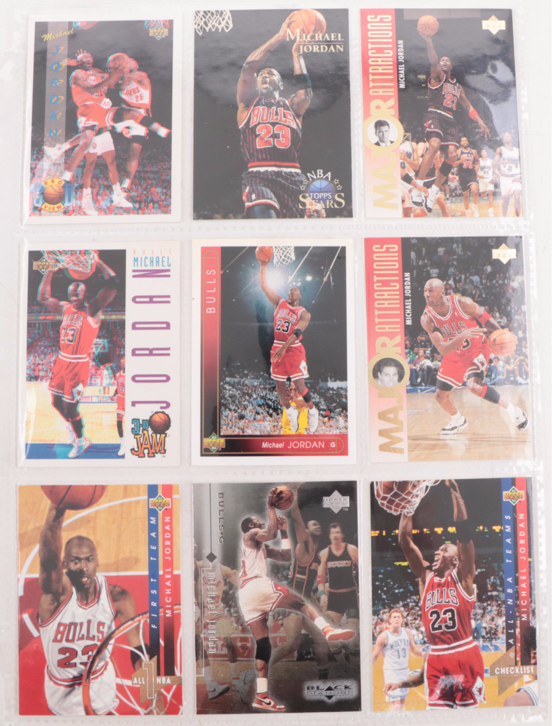 1960s–2000s Basketball Cards Featuring Michael Jordan and LeBron James