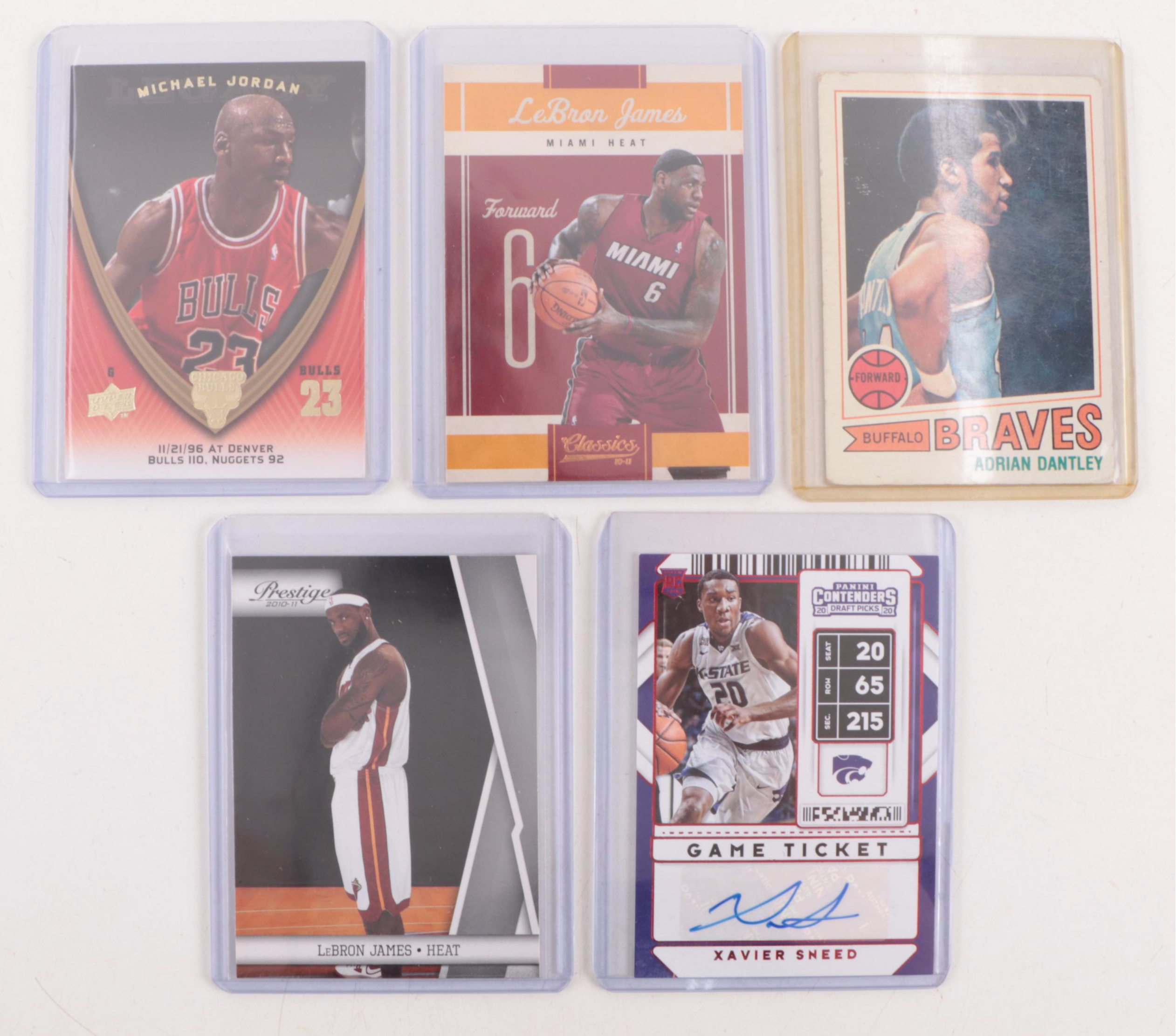 1960s–2000s Basketball Cards Featuring Michael Jordan and LeBron James