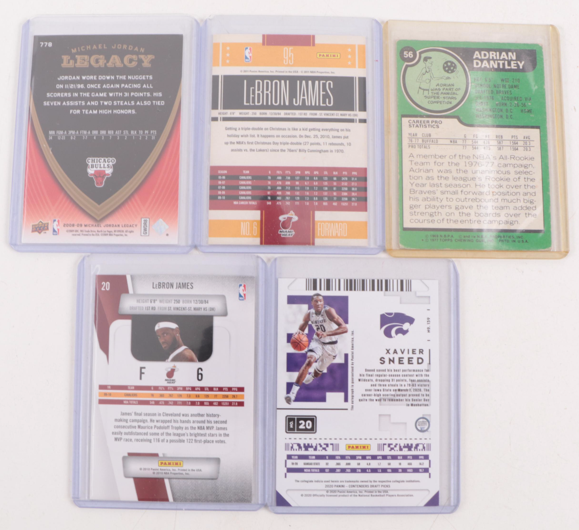 1960s–2000s Basketball Cards Featuring Michael Jordan and LeBron James