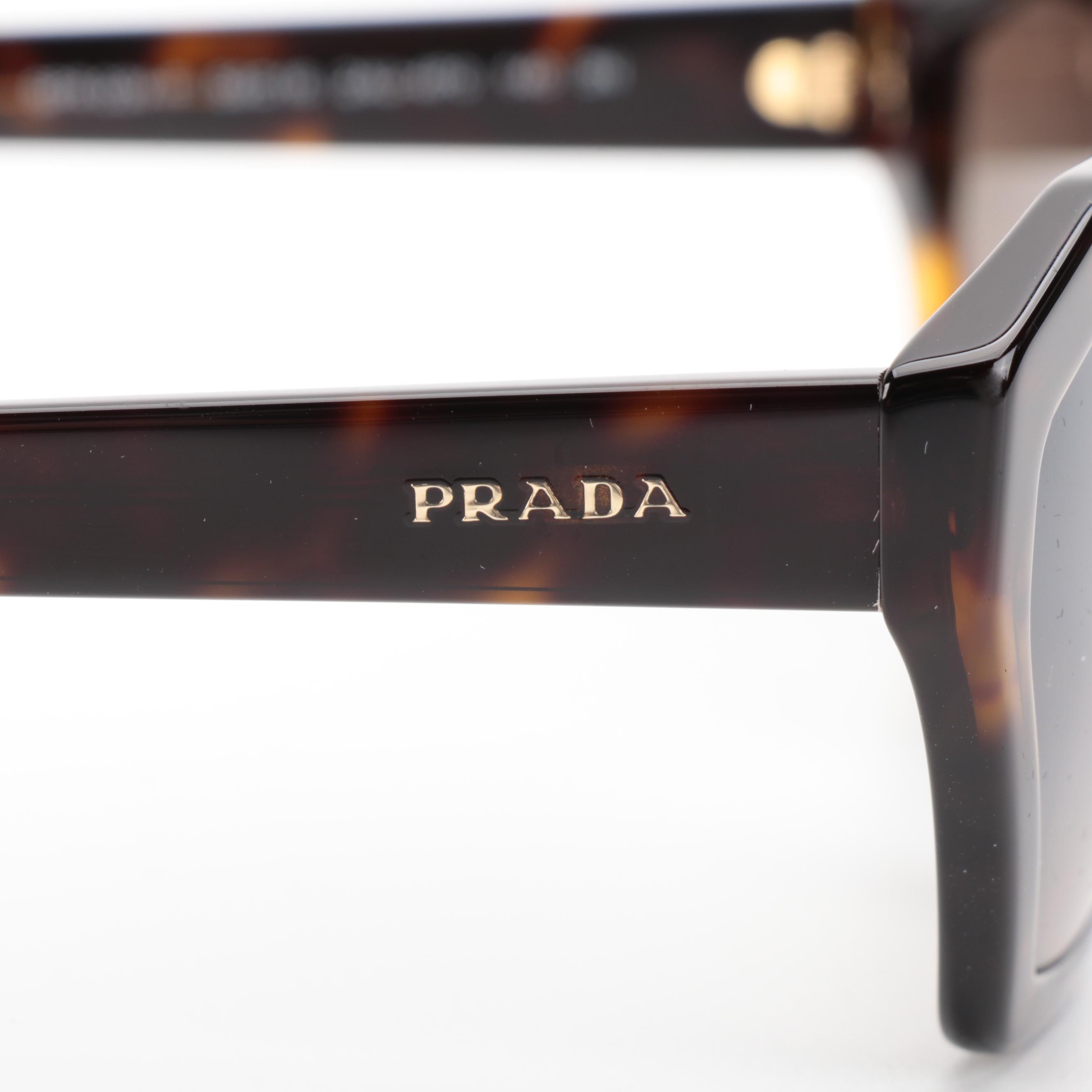 Prada SPR03V-F Disguise Havana Sunglasses with Case and Box