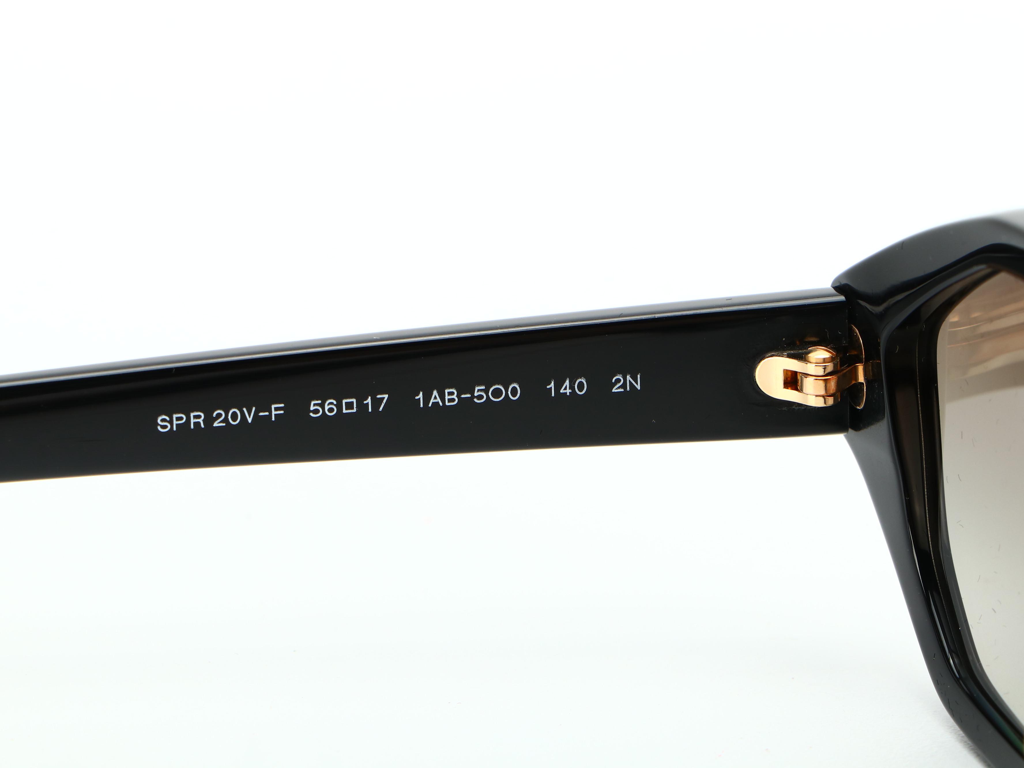 Prada SPR20V-F Geometric Oval Sunglasses in Black