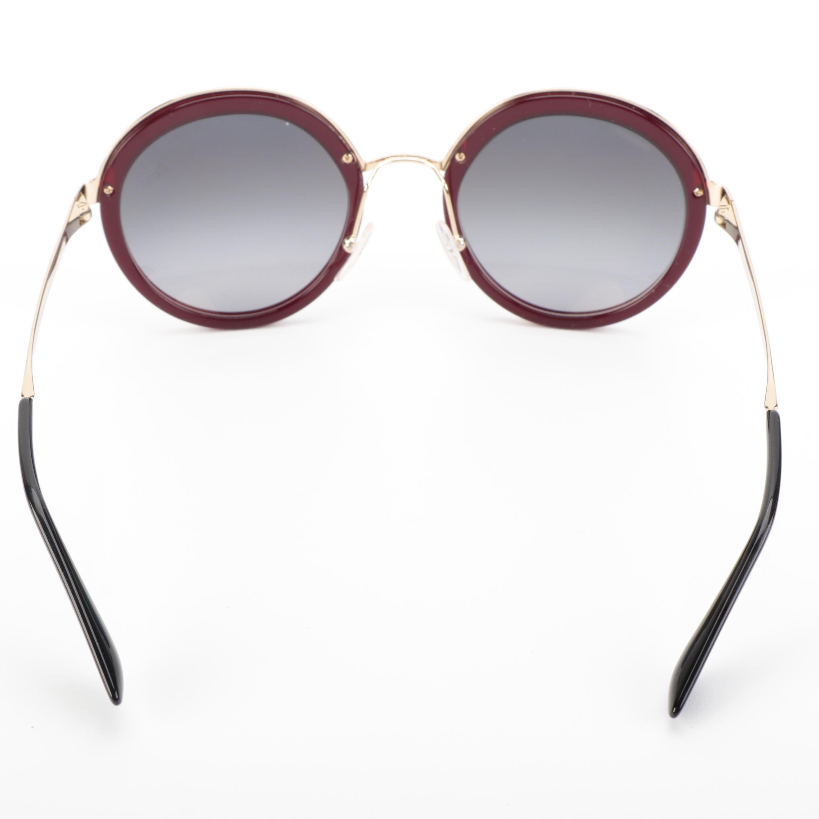 Prada SPR50T Polarized Round Sunglasses with Case and Box