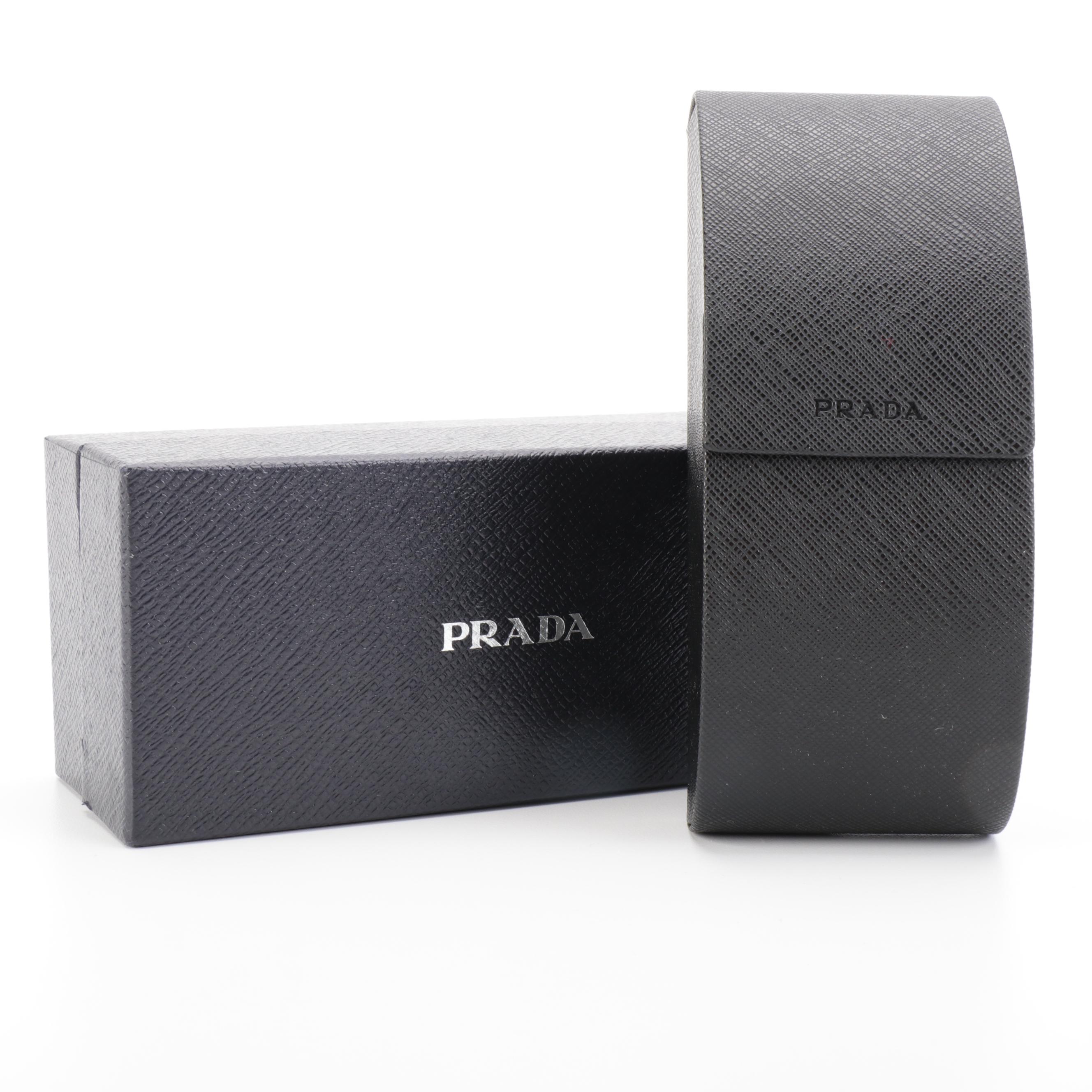 Prada SPR50T Polarized Round Sunglasses with Case and Box