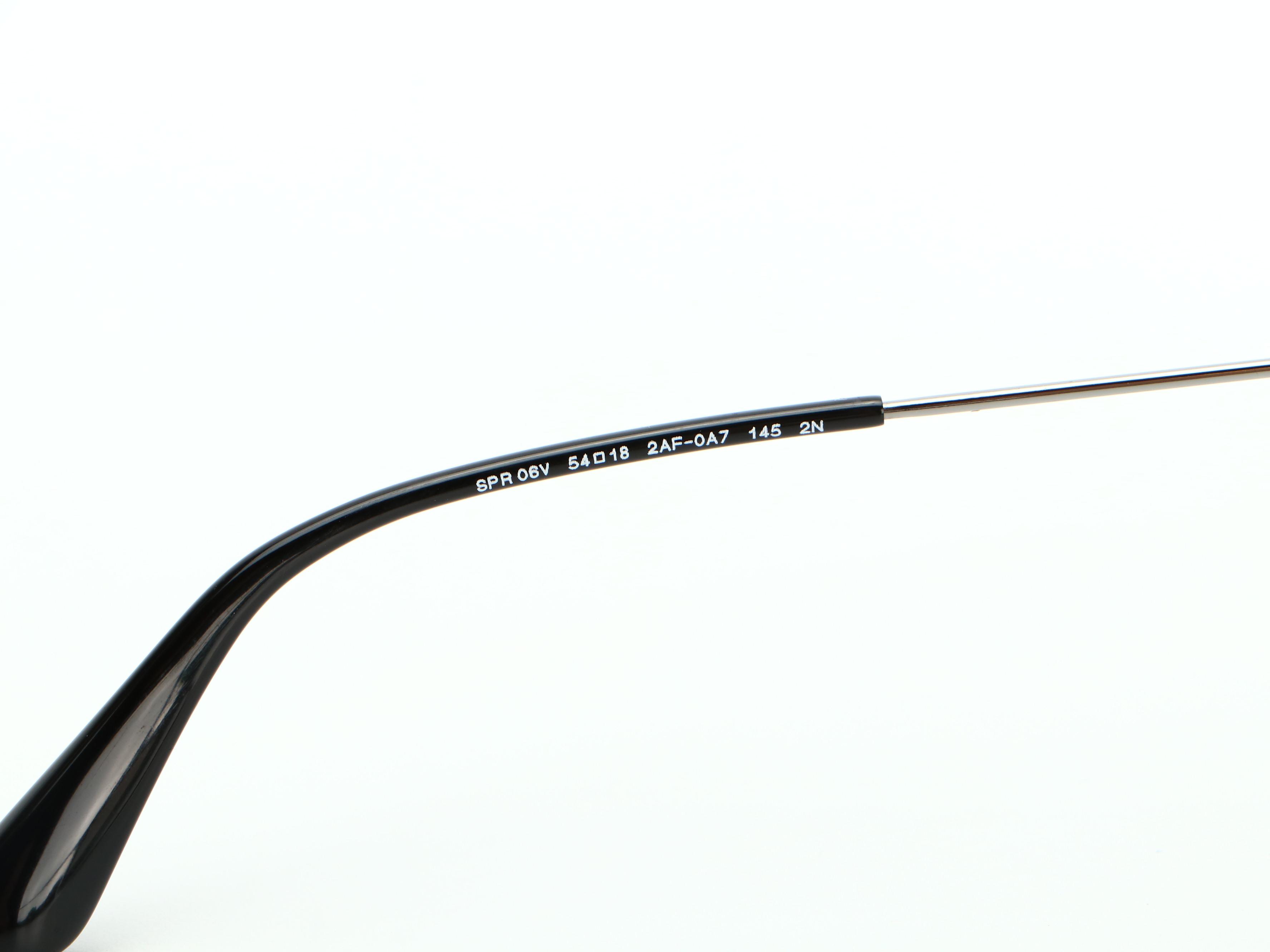 Prada Sunglasses SPR06V Metal-Clear-Black Frame with Grey Gradient Lens