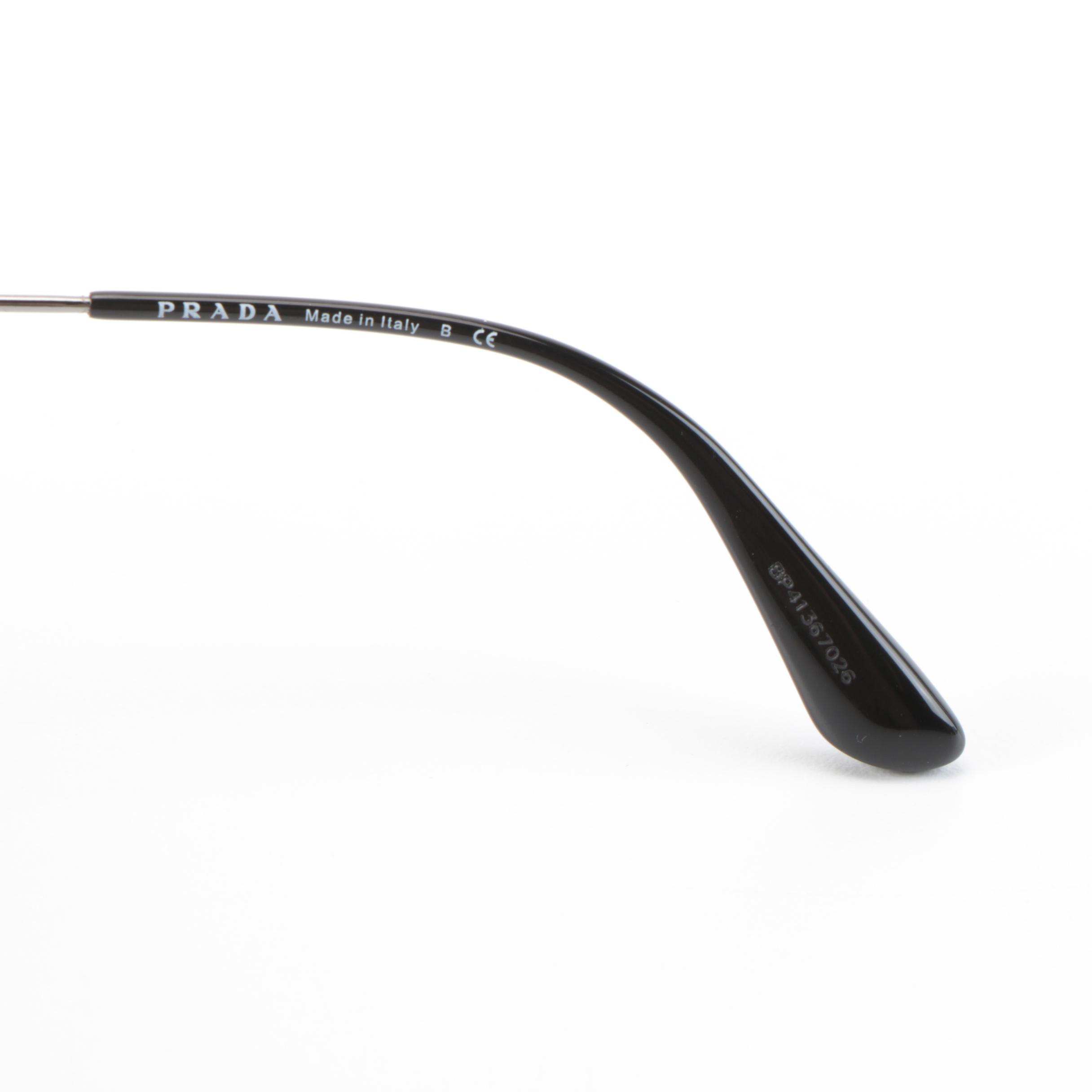 Prada SPR 06V Rectangular Aviator in Clear and Black Acetate