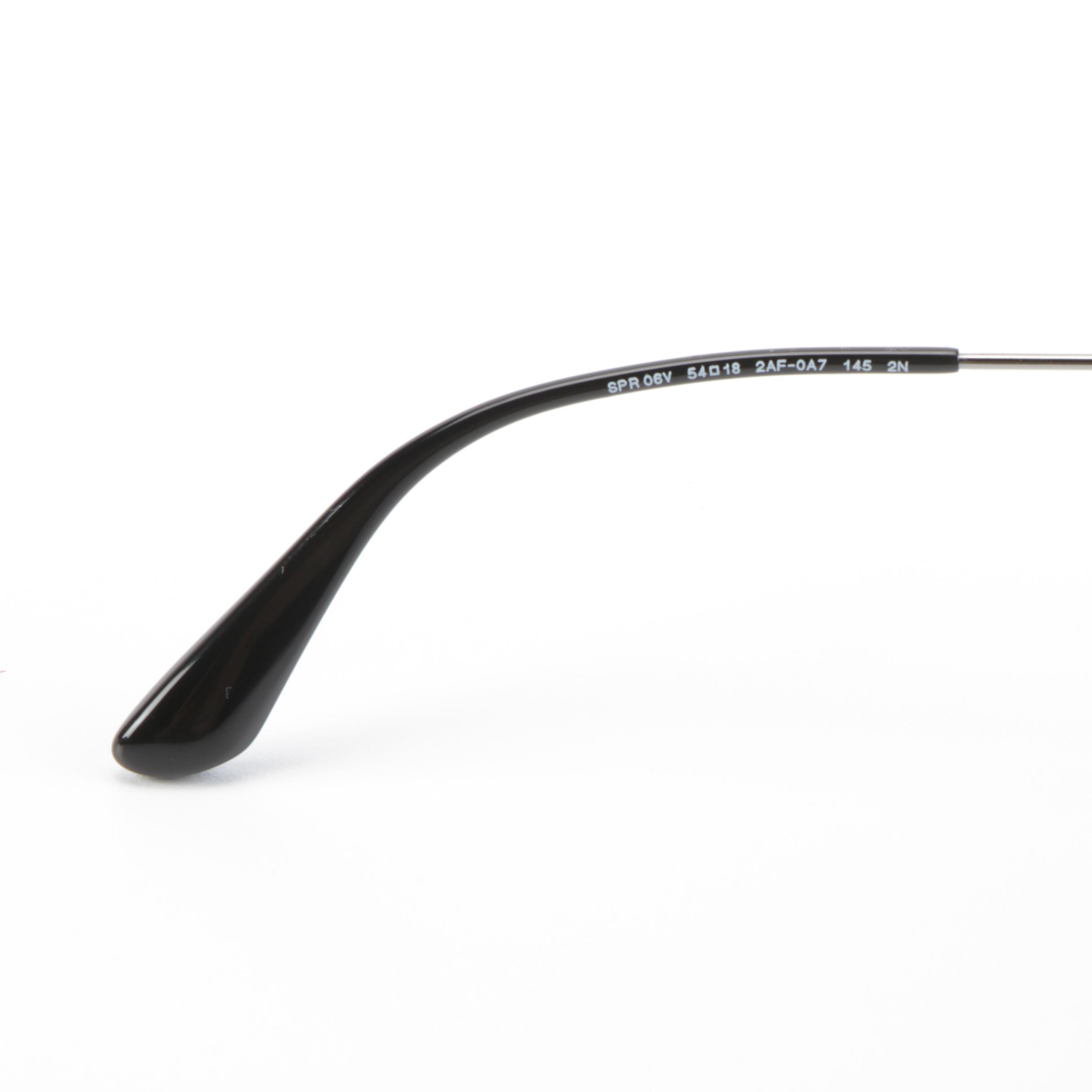 Prada SPR 06V Rectangular Aviator in Clear and Black Acetate