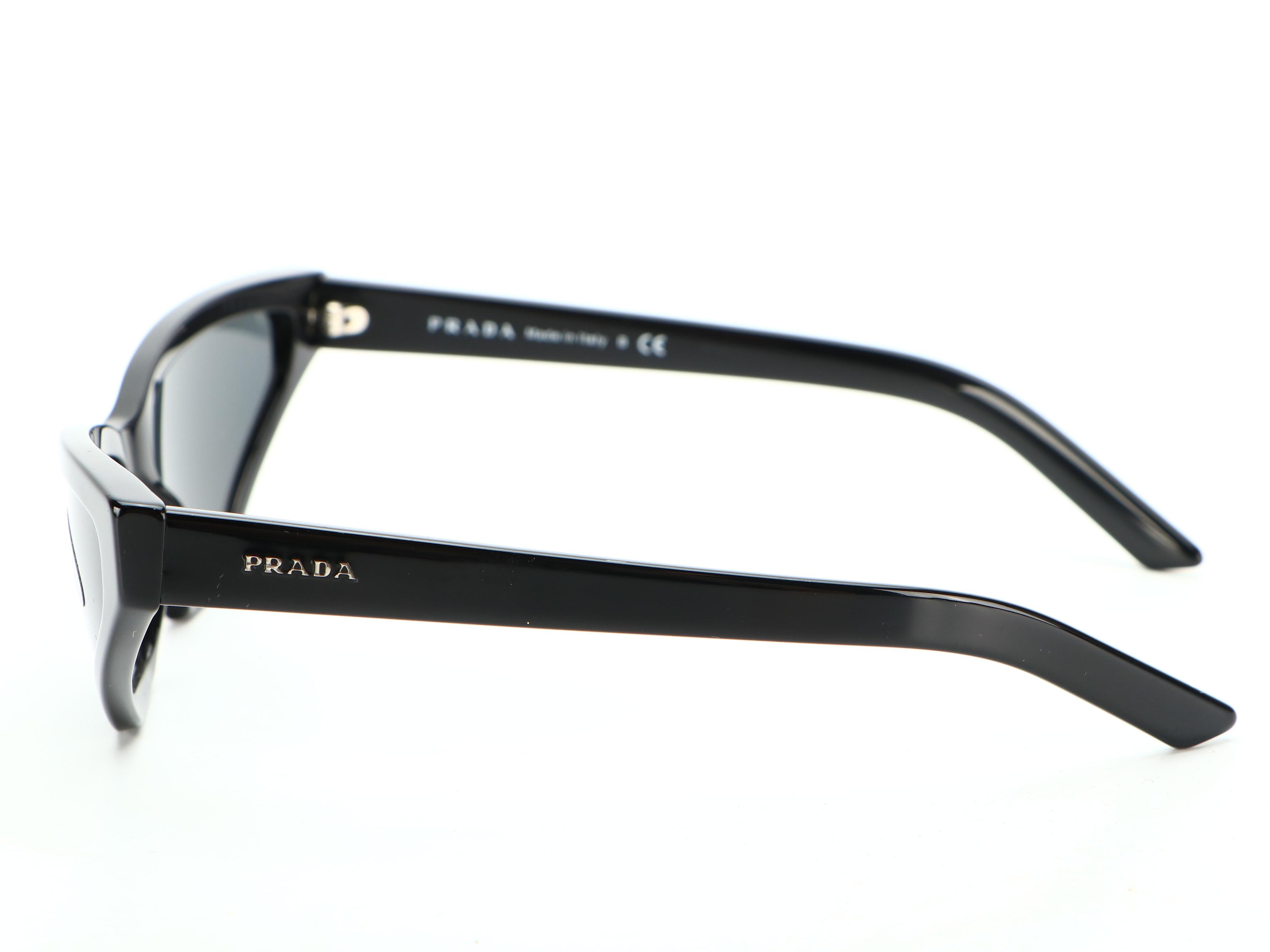 Prada SPR12VS Geometric Cat Eye Sunglasses in Black with Case