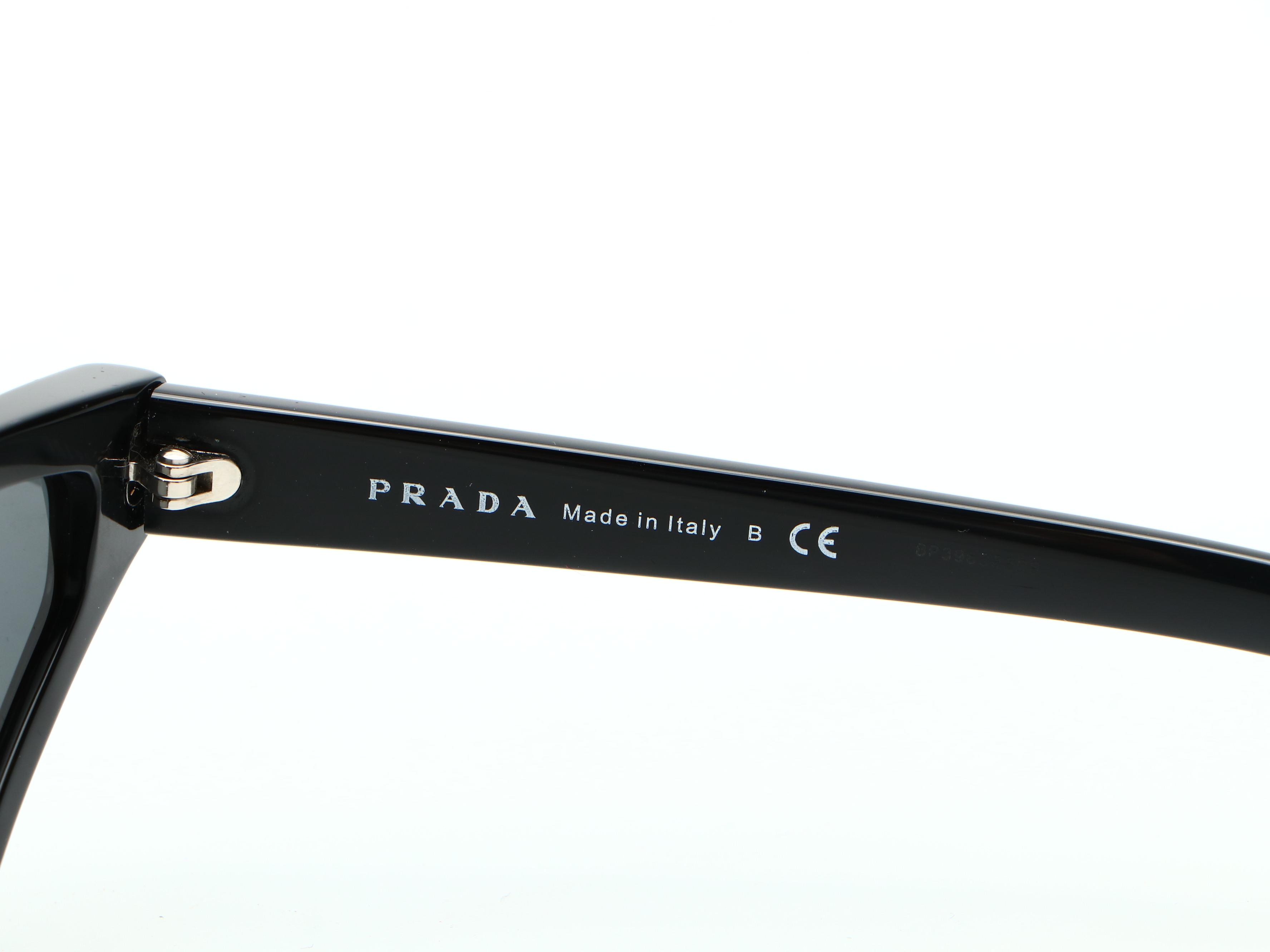 Prada SPR12VS Geometric Cat Eye Sunglasses in Black with Case