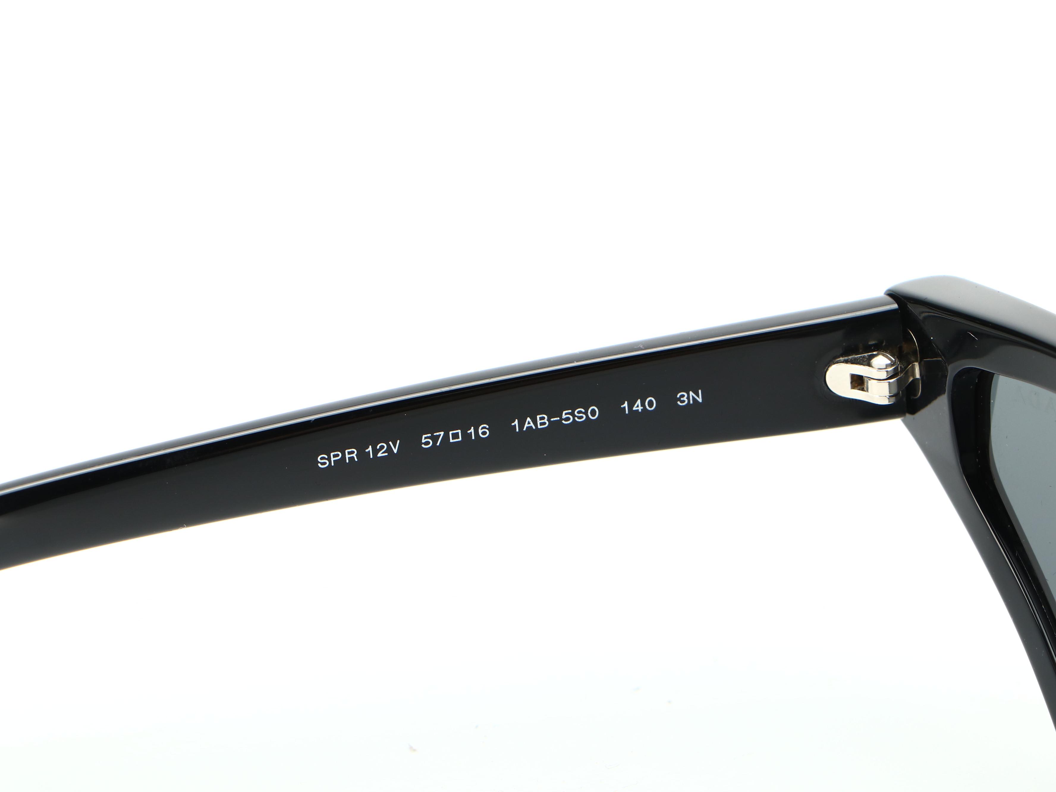 Prada SPR12VS Geometric Cat Eye Sunglasses in Black with Case