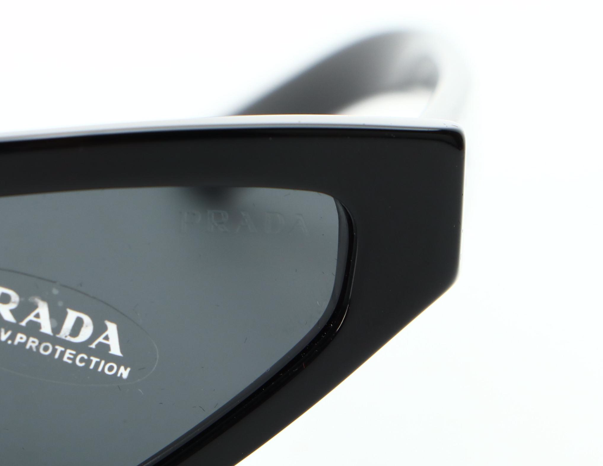 Prada SPR12VS Geometric Cat Eye Sunglasses in Black with Case