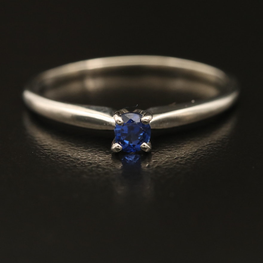 10K Sapphire Solitaire Ring