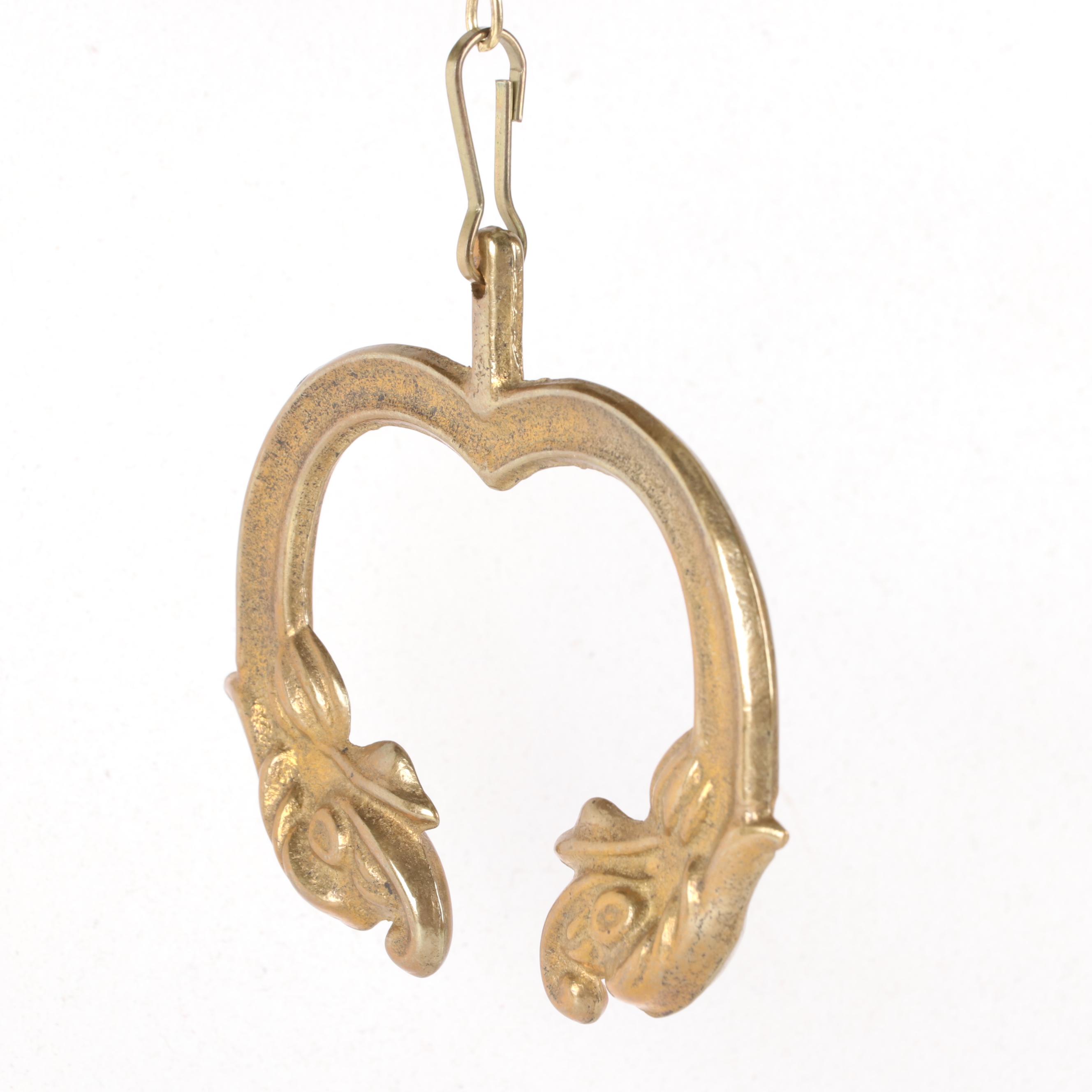 Gothic Style Brass "Qui Me Tangit, Vocem Meam Audit" Monastery Bell