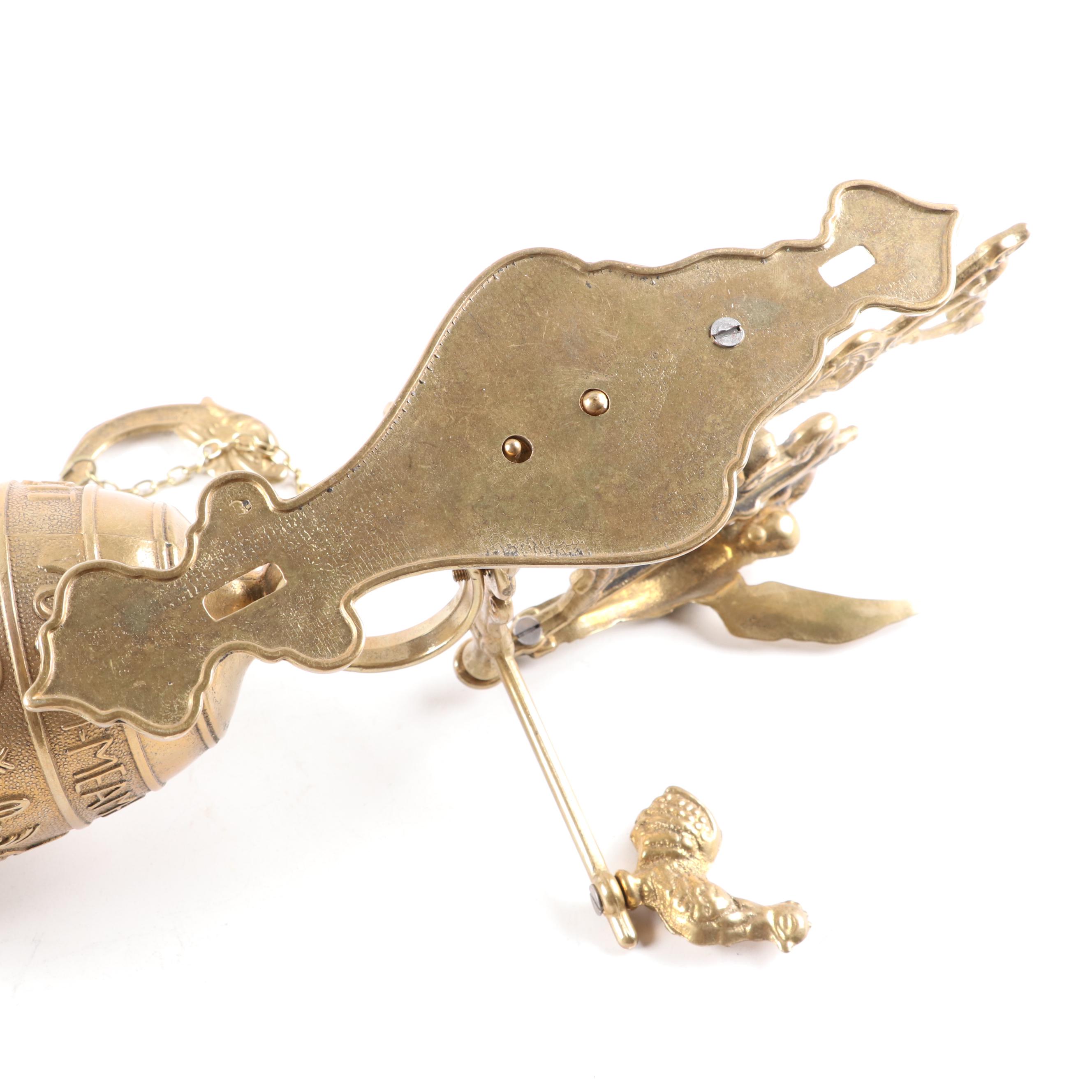 Gothic Style Brass "Qui Me Tangit, Vocem Meam Audit" Monastery Bell