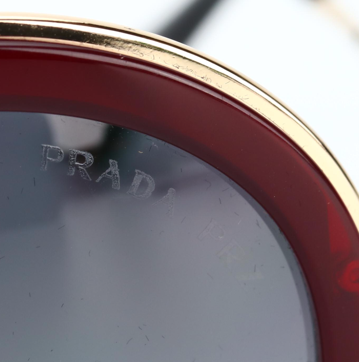 Prada SPR50T Polarized Round Sunglasses with Case and Box