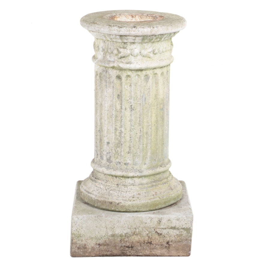 Cast Cement Columnar Pedestal and Plinth Base